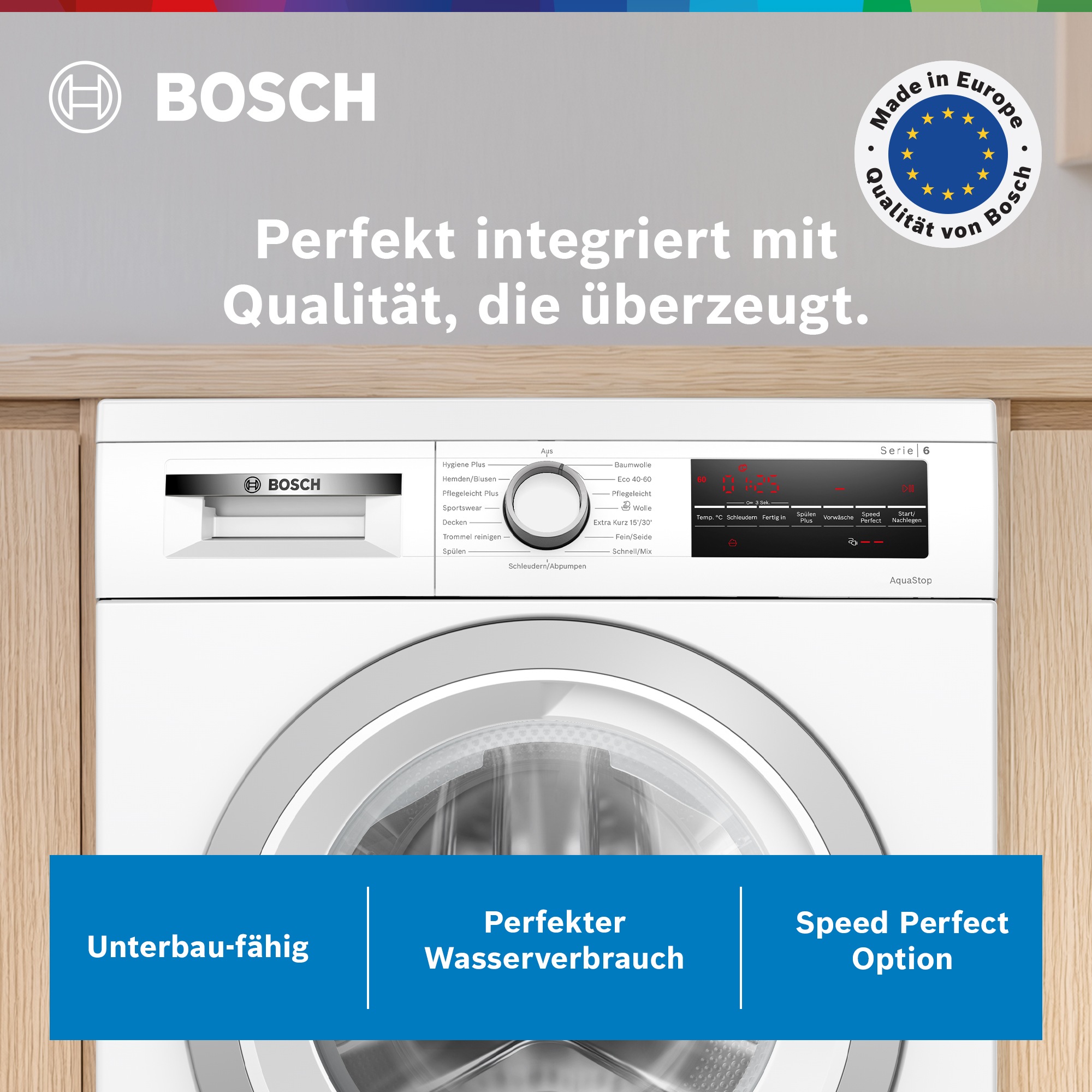 BOSCH Waschmaschine Serie 6 "WUU28T71" 8 kg 1400 U/min