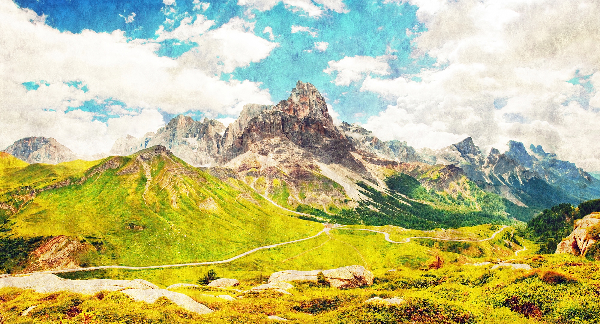 living walls Fototapete "Walls by Patel Dolomiti 1" glatt Vlies, Wand, Schr günstig online kaufen