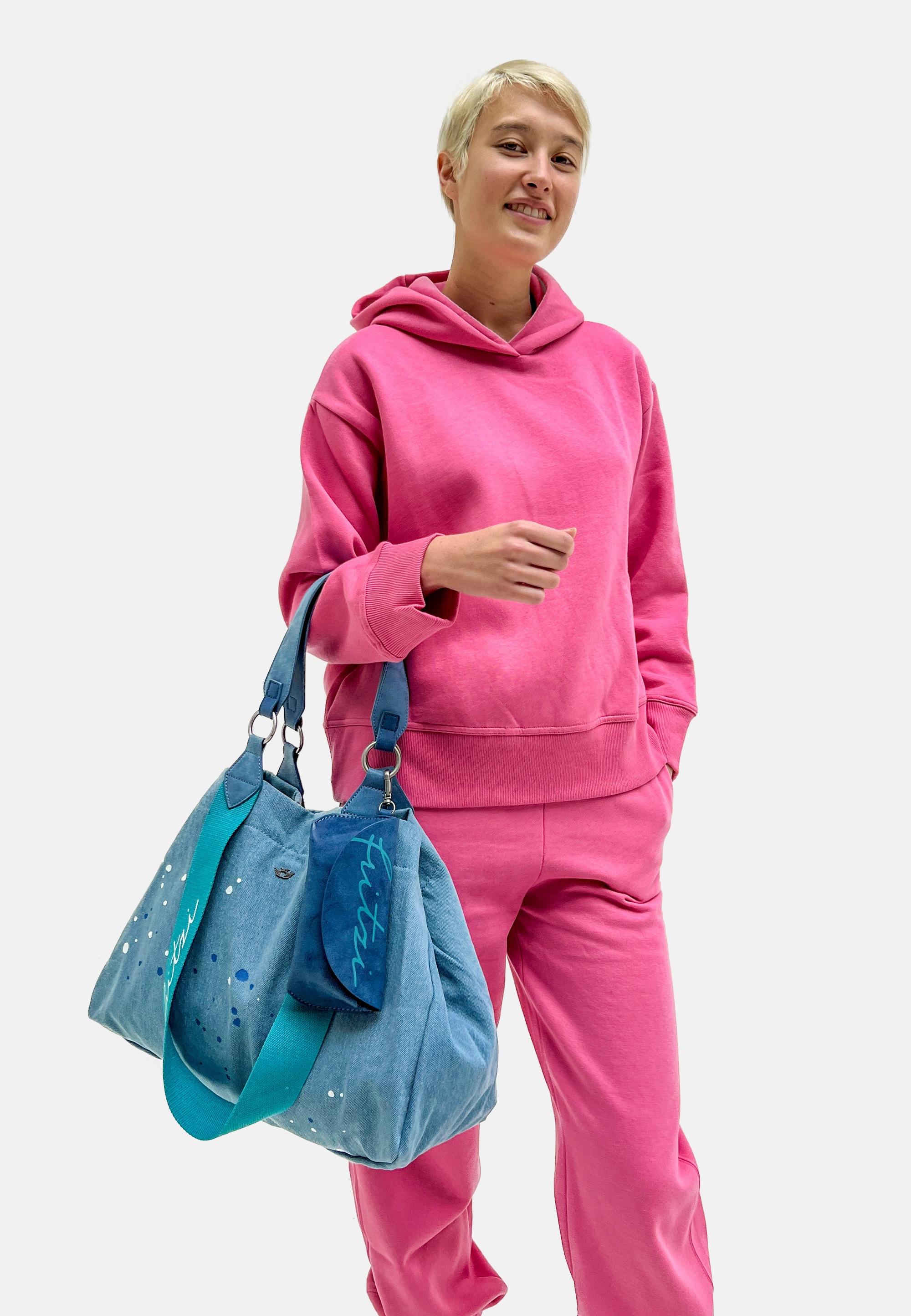 Fritzi aus Preußen Schultertasche »Izzy Medium Limited Denim«, mit abnehmbarem Brillenetui