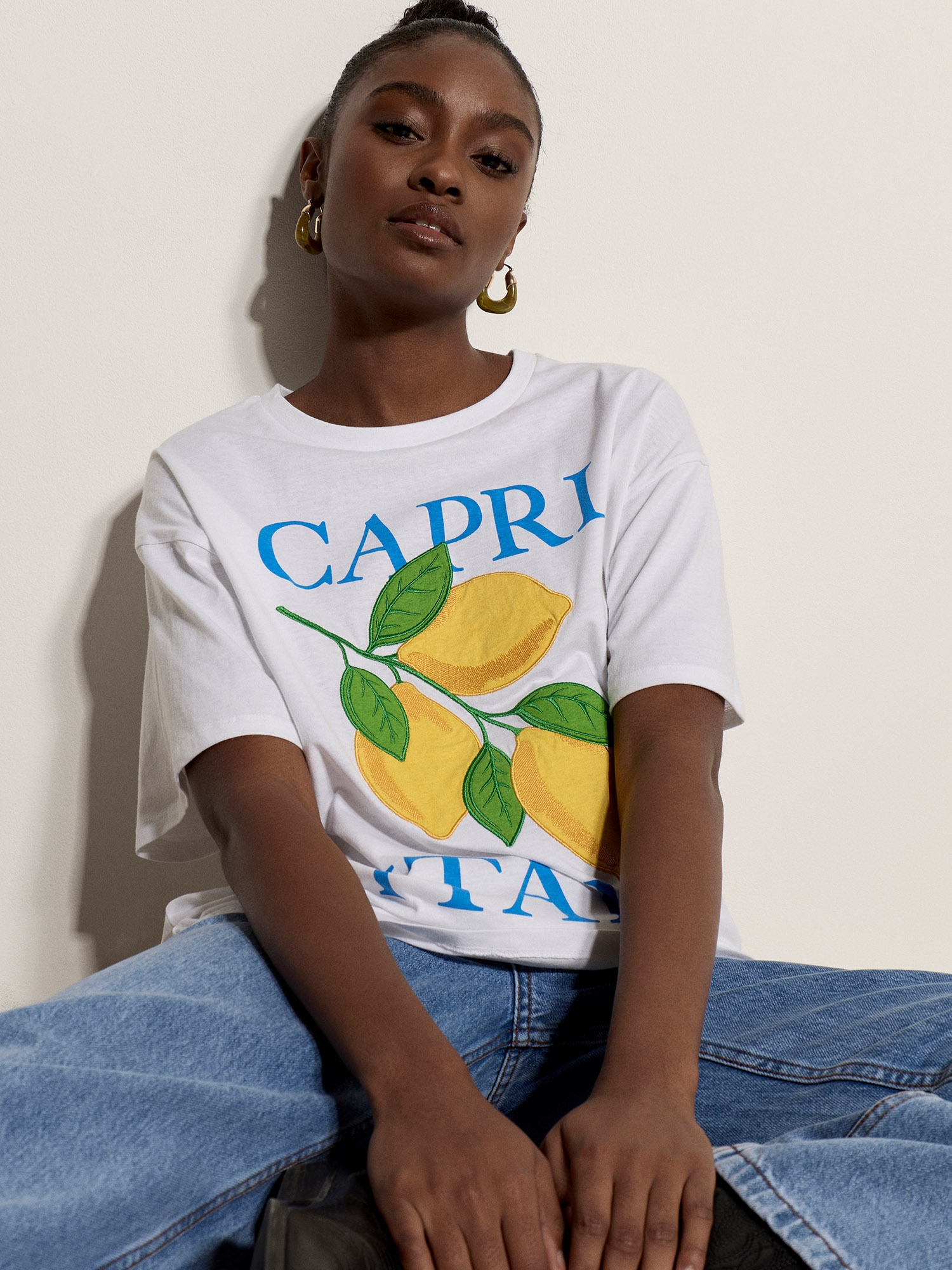 Apricot Shirttop »Capri Italy Lemon T-Shirt« mit Stickerei