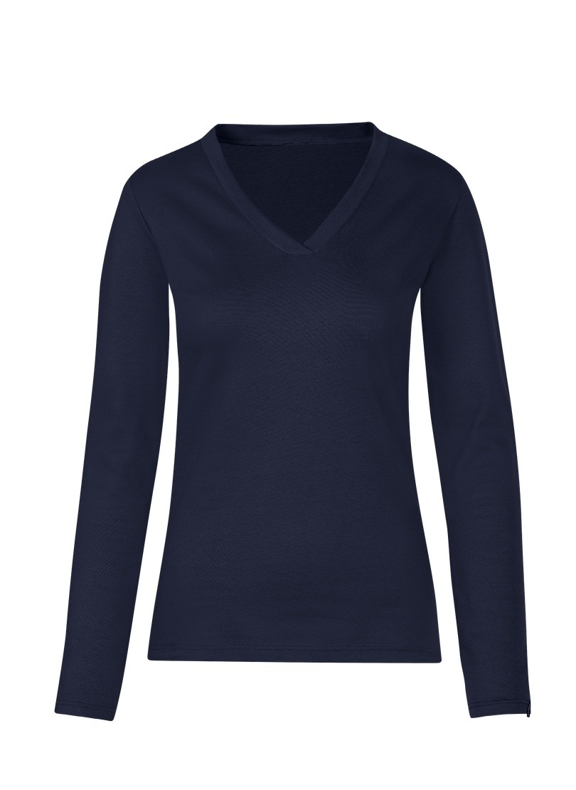Trigema T-Shirt "TRIGEMA Langarmshirt mit V-Ausschnitt" 1 Stk. tlg. günstig online kaufen