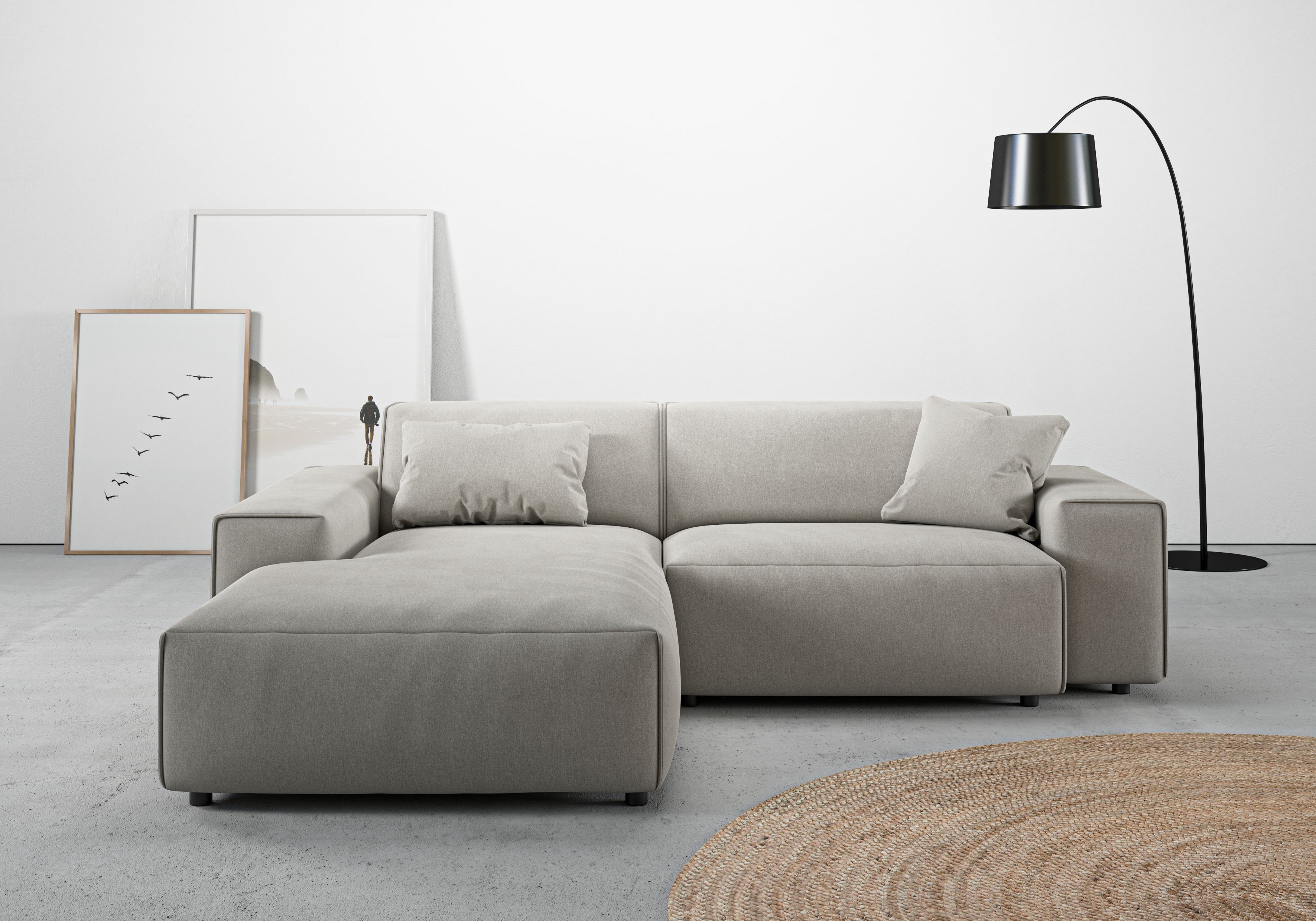 Home affaire Ecksofa "Glimminge L-Form auch in Breitcord, Feincord + Easy care-Bezug," Breite 234, Zierkissen