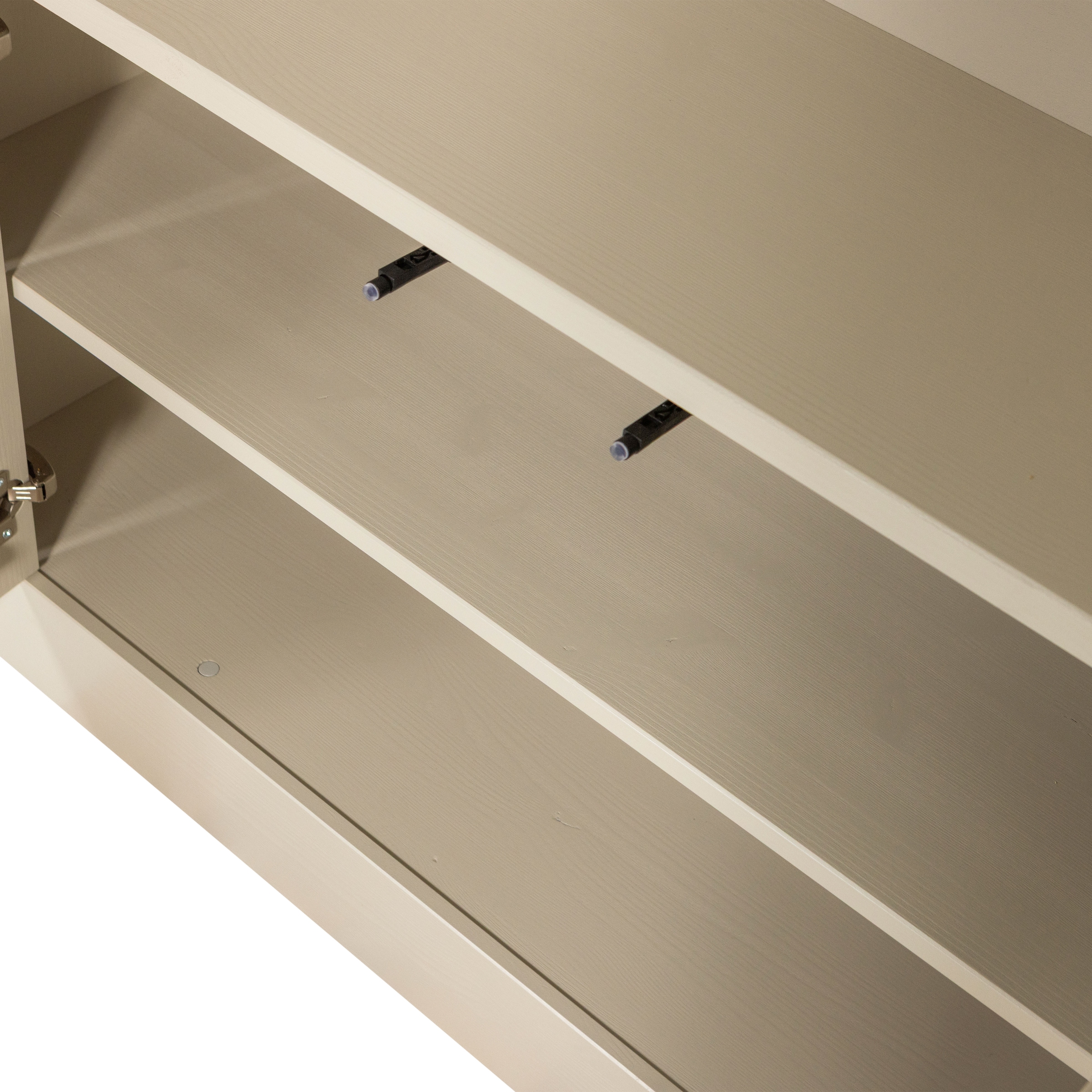 WOOOD Wandregal »Wallcover FSC®-Mix Massivkiefer mit Push-to-open B117 x T31 x H229 cm« Gespiegelt montierbar, Tragkraft 30 kg pro Einlegeboden,