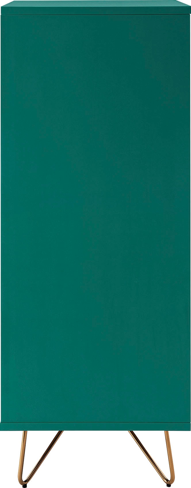 SalesFever Hochkommode »Bolton - Elegante Schubkastenkommode« Spiegel im Klappdeckel