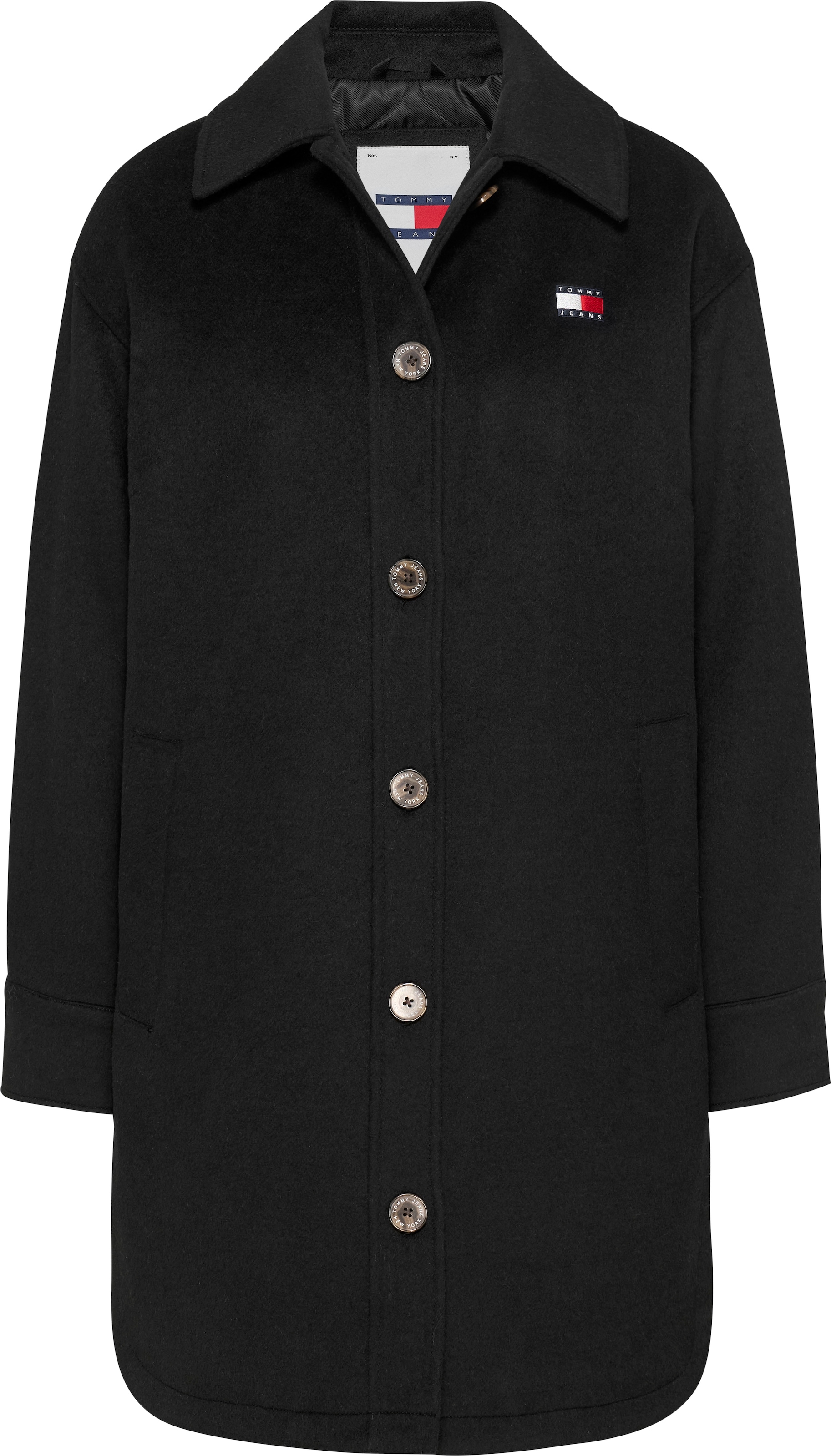 Black Friday Tommy Jeans Kurzmantel TJW WOOL COAT EXT mit Logostickerei BAUR