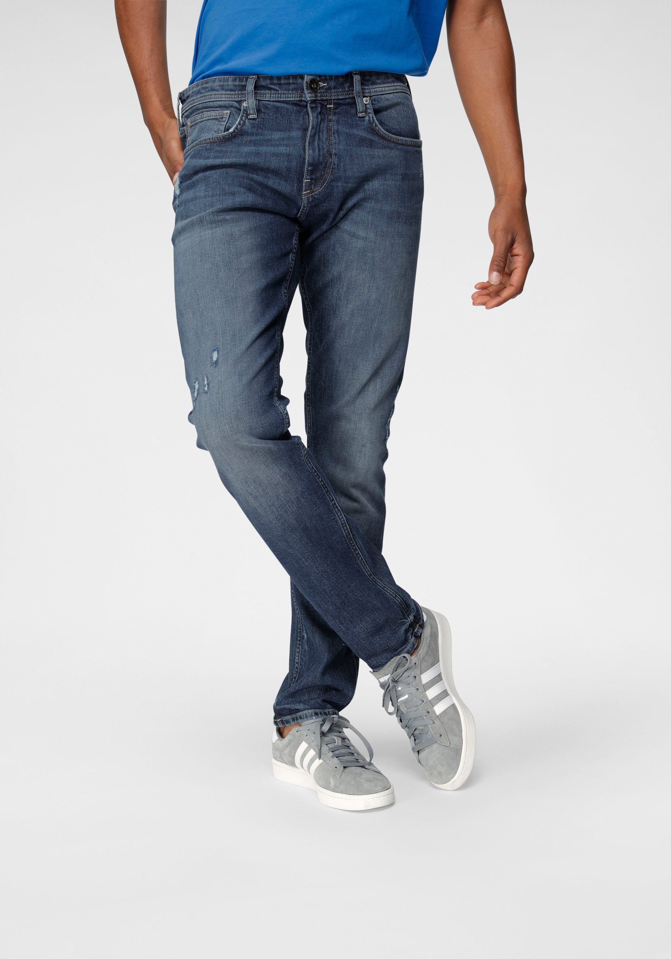 mit | Destroyed-Effekten kaufen ▷ BAUR Esprit Slim-fit-Jeans,