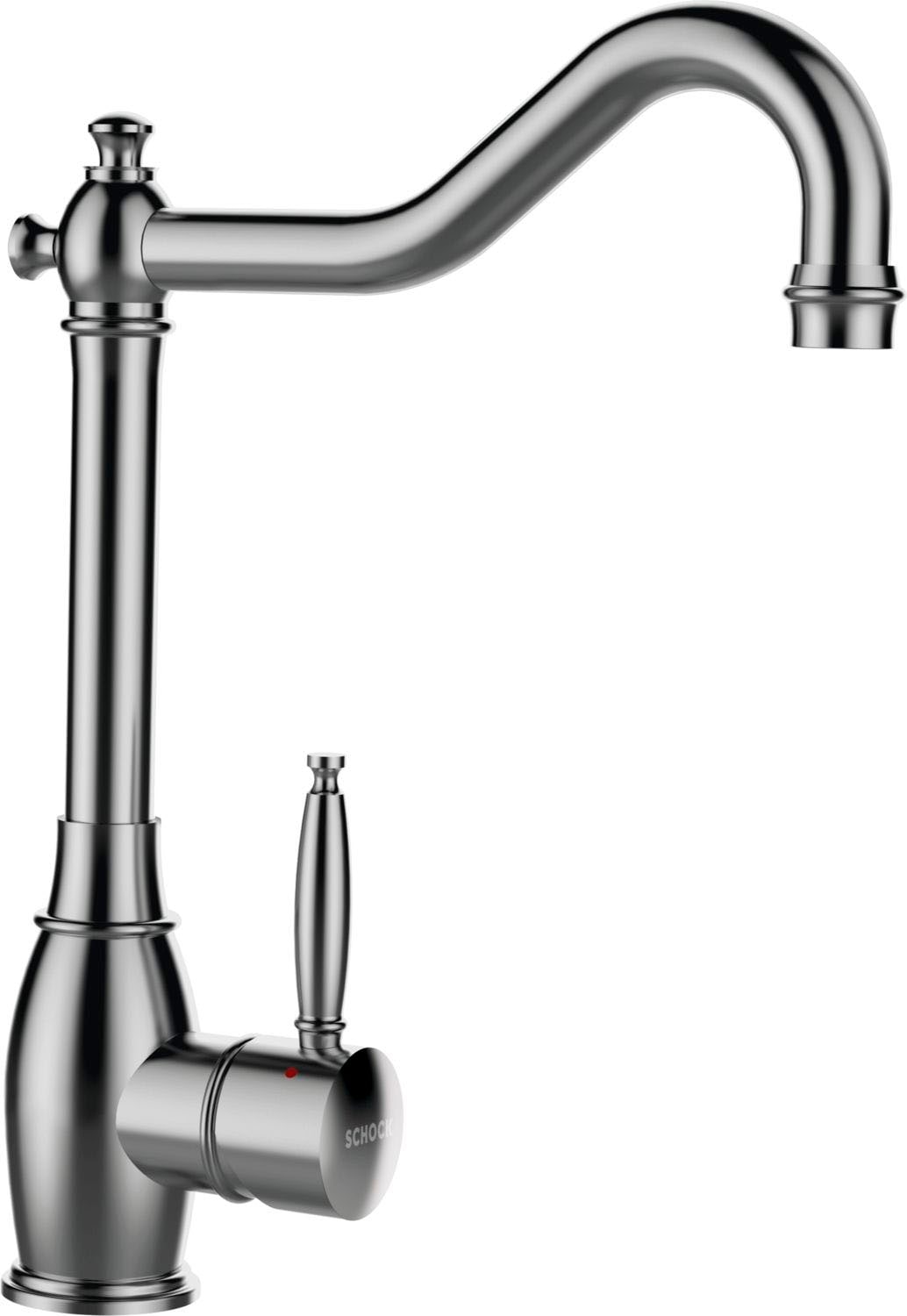 Küchenarmatur SCHOCK, B:20,5cm H:31cm Ø:5cm, grau, Edelstahl, Armaturen, "Resi", Festauslauf, Flüsterperlator, Schwenkbereich 360