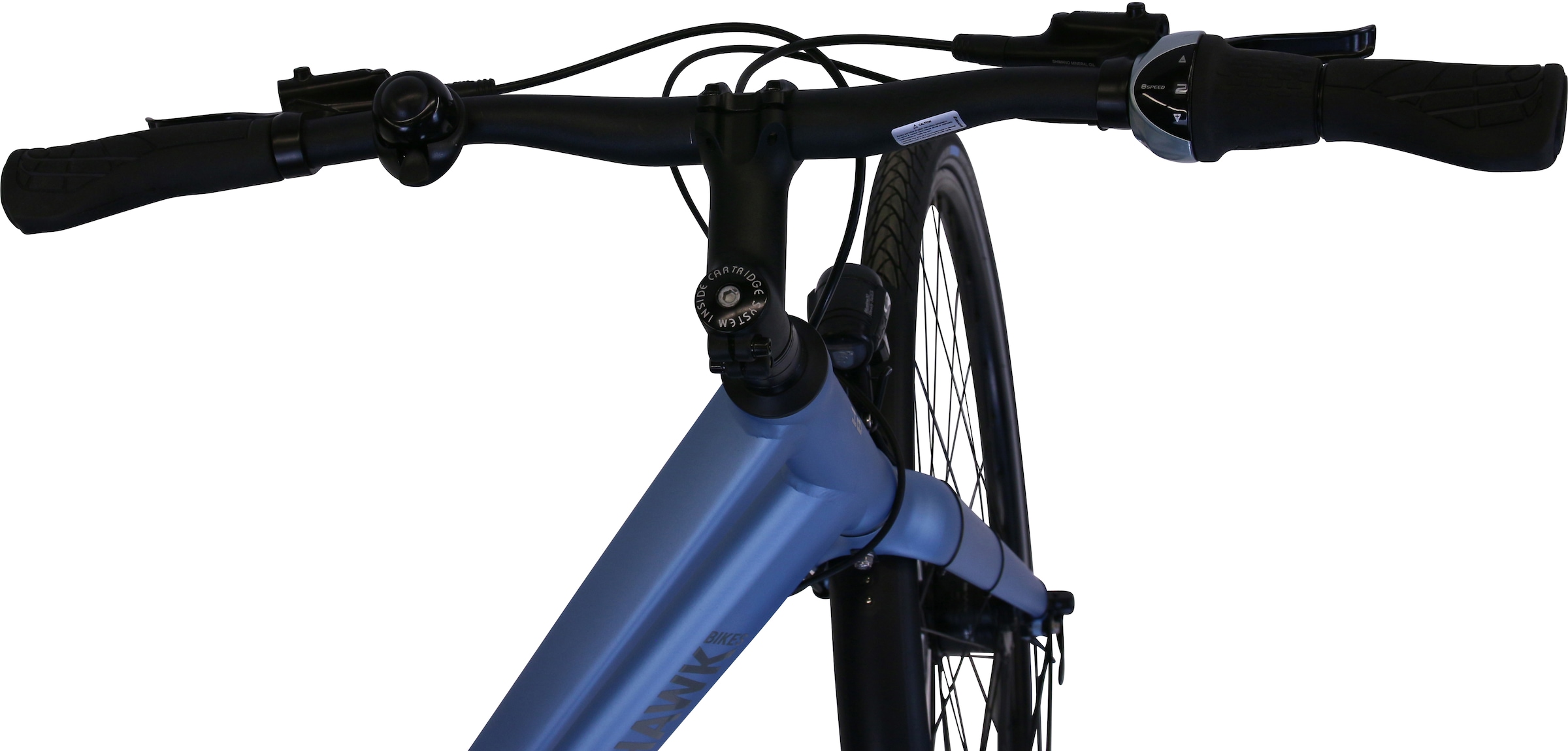HAWK Bikes Trekkingrad »HAWK Trekking Lady Super Deluxe Skye blue«, 8 Gang, Shimano, Nexus Schaltwerk
