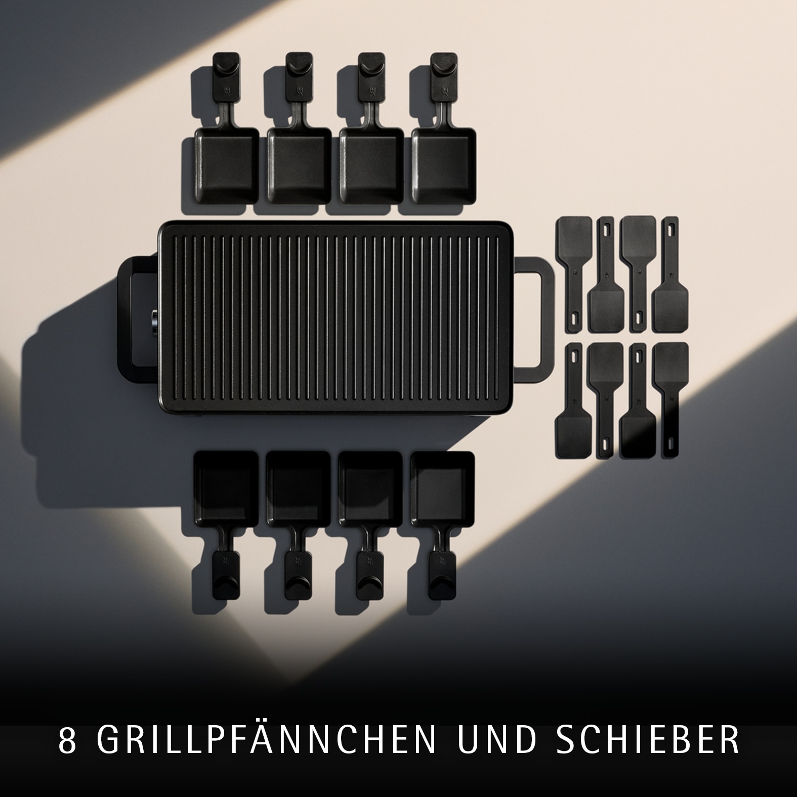 WMF Raclette »Lono Selection« 8 Stk. Raclettepfännchen 1.500 W variable Temperatureinstellung, LED-Beleuchtung
