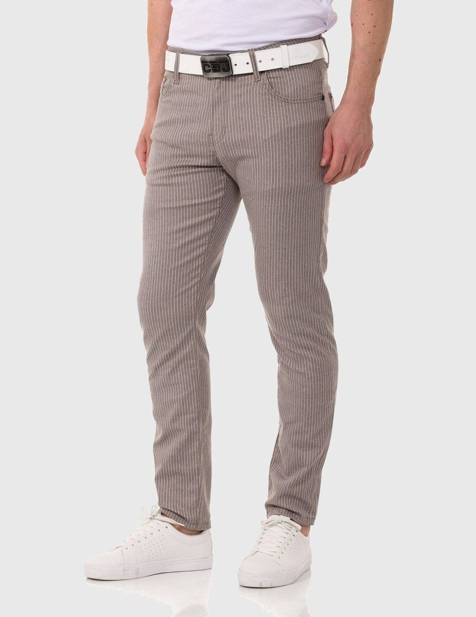 Gerade Jeans CIPO & BAXX "Hose", Herren, Gr. 36, Länge 32, grau, 41% Baumwolle, 37% Polyester, 20% Viskose, 2% Elasthan, gestreift, slim fit lang, Jeans, im dezenten Streifen-Look 3