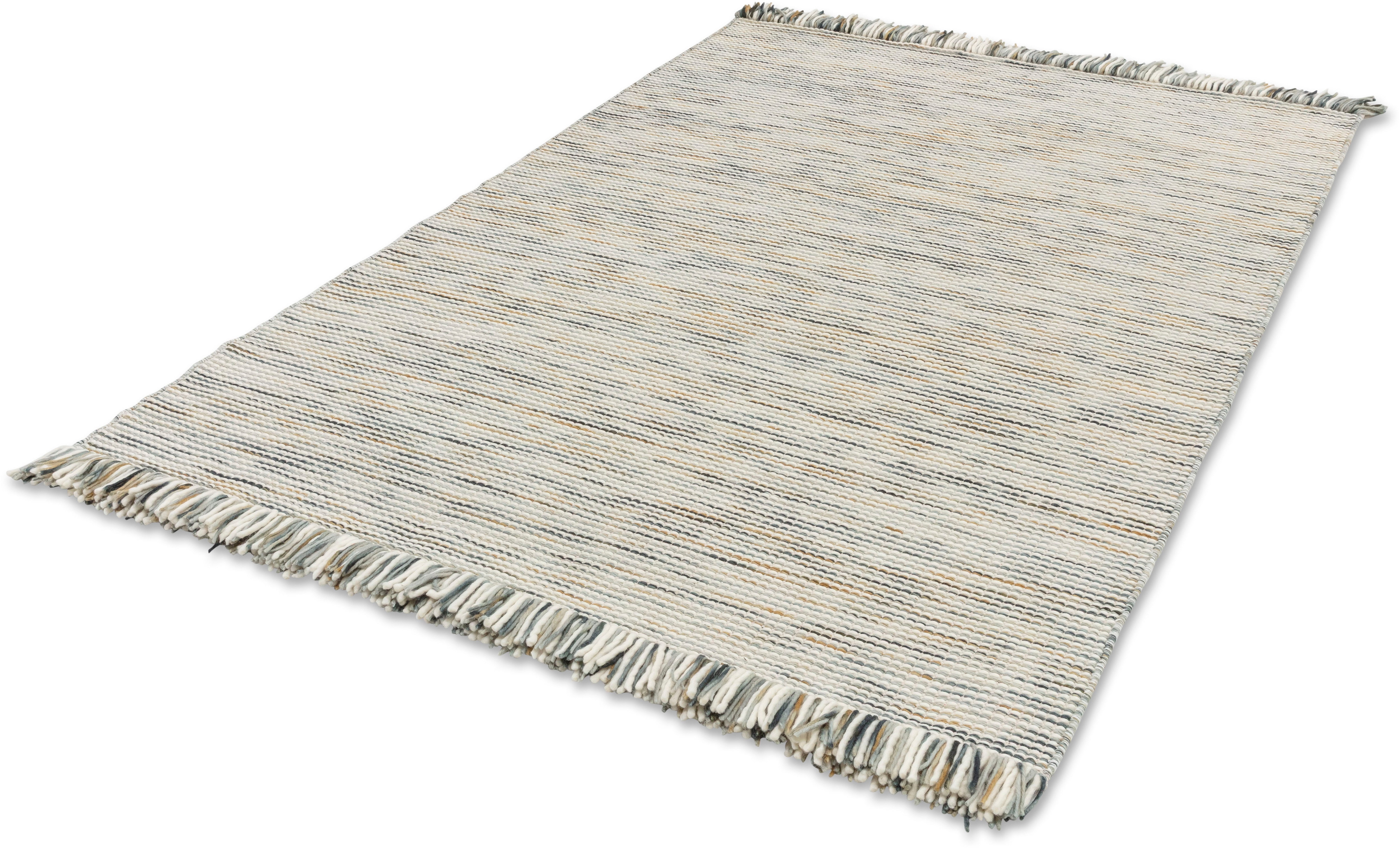 SCHÖNER WOHNEN-Kollektion "Arina" rechteckig 10 mm Höhe 80% reine Wolle, gewebte Struktur, meliert, mit Fransen, Wohnzimmer