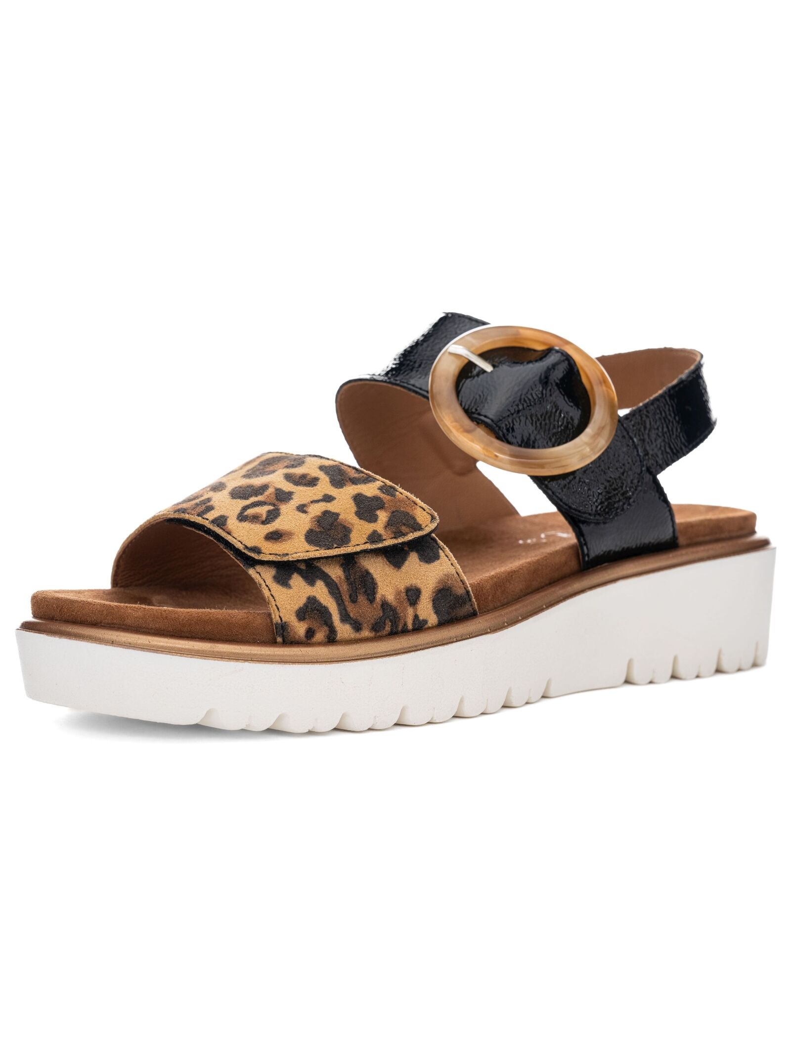 Keilsandalette ARA "Ara Sandalen Leder", Damen, Gr. 39, schwarz (schwarz, braun), Leder, Schuhe 4
