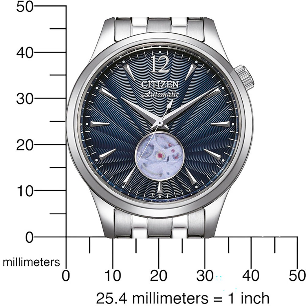 Citizen Automatikuhr, Armbanduhr, Herrenuhr, Damenuhr, offene Unruh, Edelstahlarmband