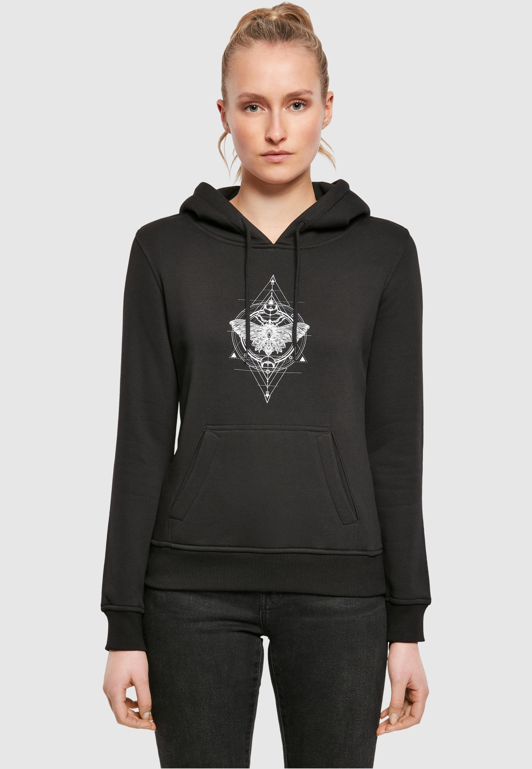 MisterTee Rundhalspullover »MisterTee Damen Ladies Moth Hoody«, (1 tlg.)