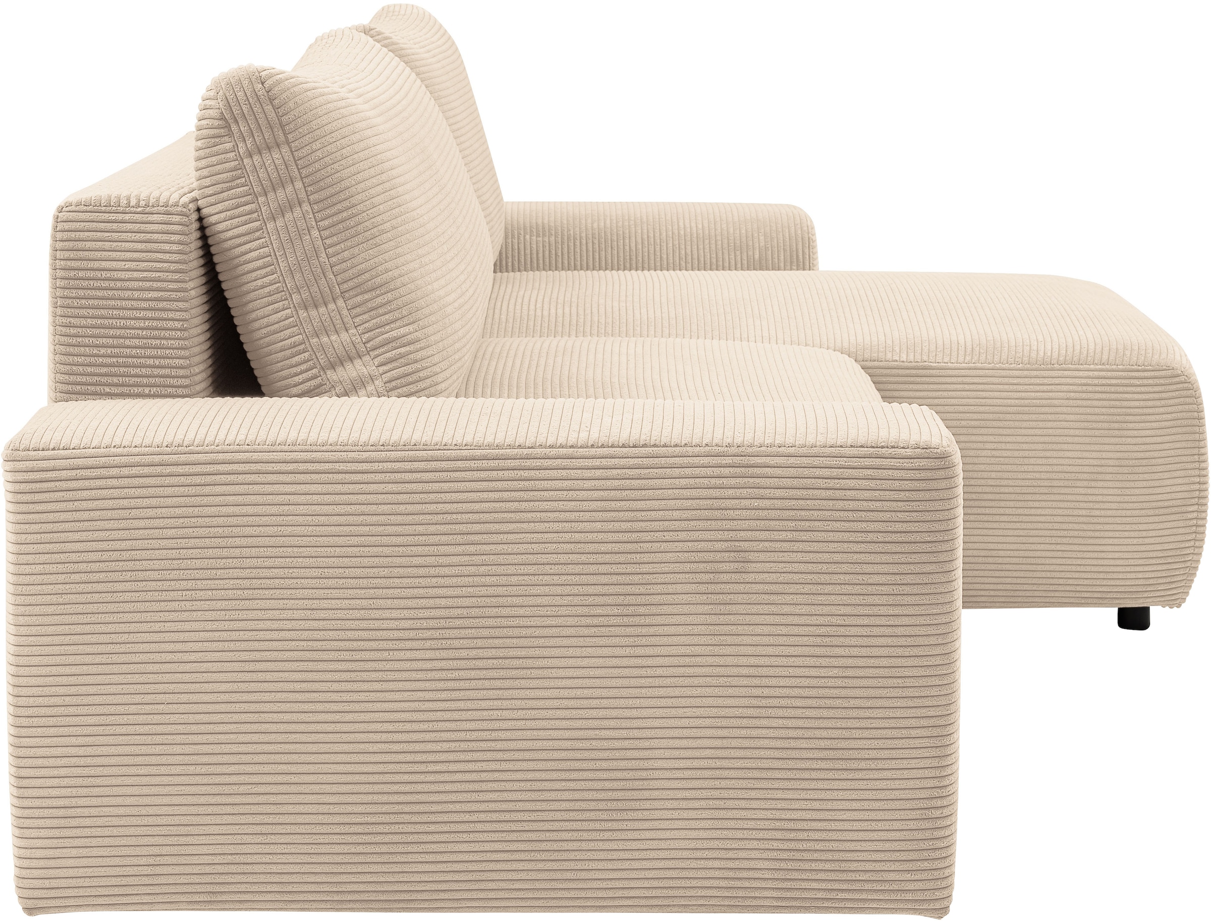 WERK2 Ecksofa »Amsterdam mit Bett & Bettkasten, viel Platz, modernes Design« Cord, L-Form, XXL, Schlaffunktion, Bettkasten