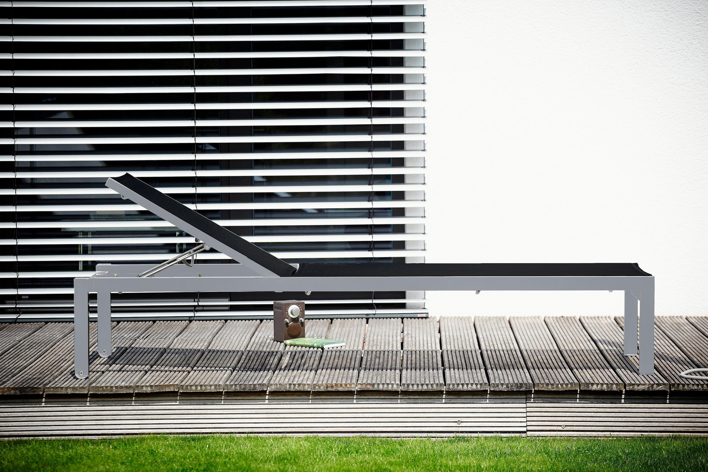 jankurtz Gartenliege »quadrato«, aus Aluminium, mit Rollen, stapelbar