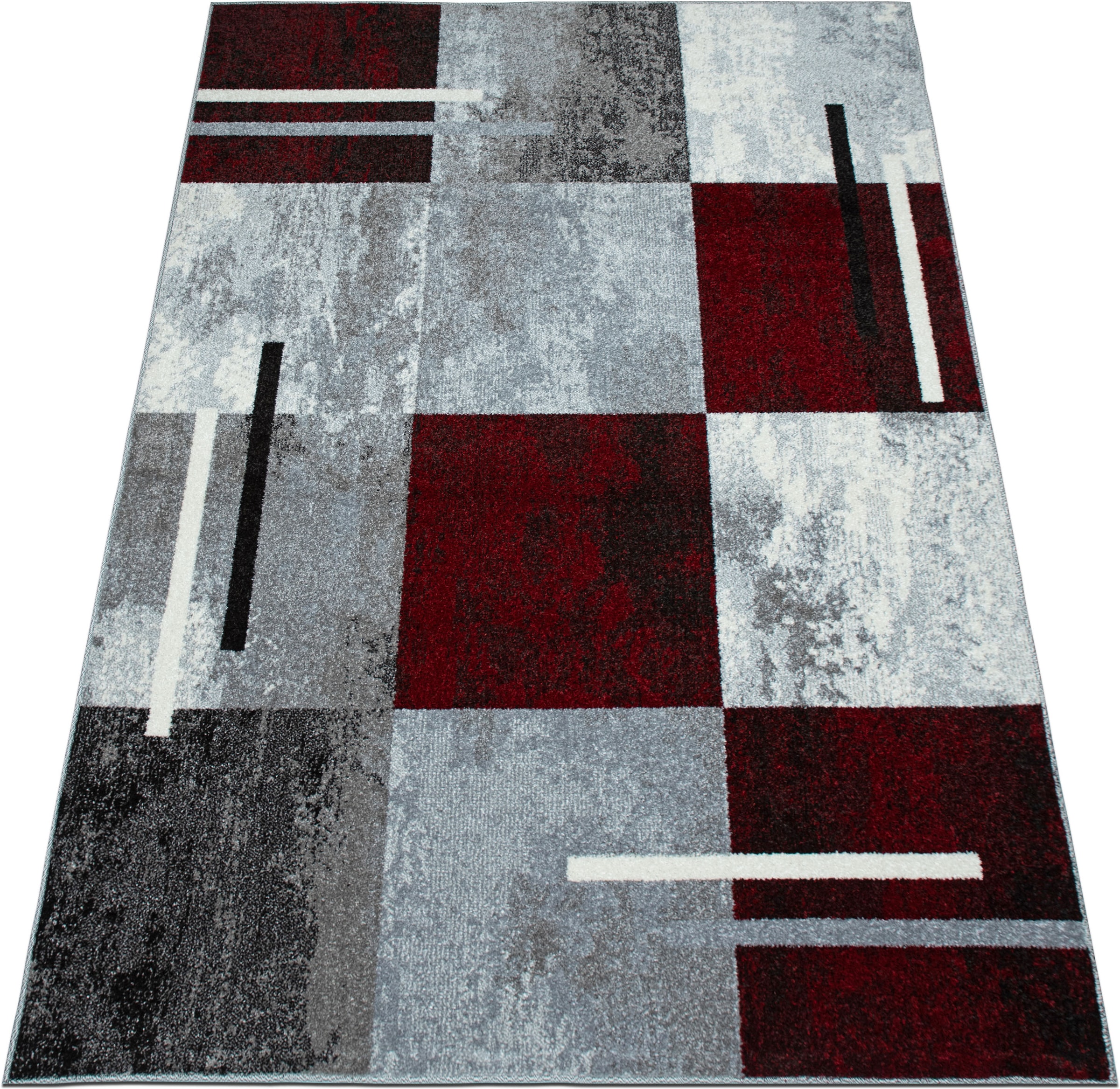 OTTO home Teppich »Cube, Karo Muster mit 3D-Design« rechteckig 9 mm Höhe Kasten, geometrisch, Patchwork, Wohnzimmer, Schlafzimmer