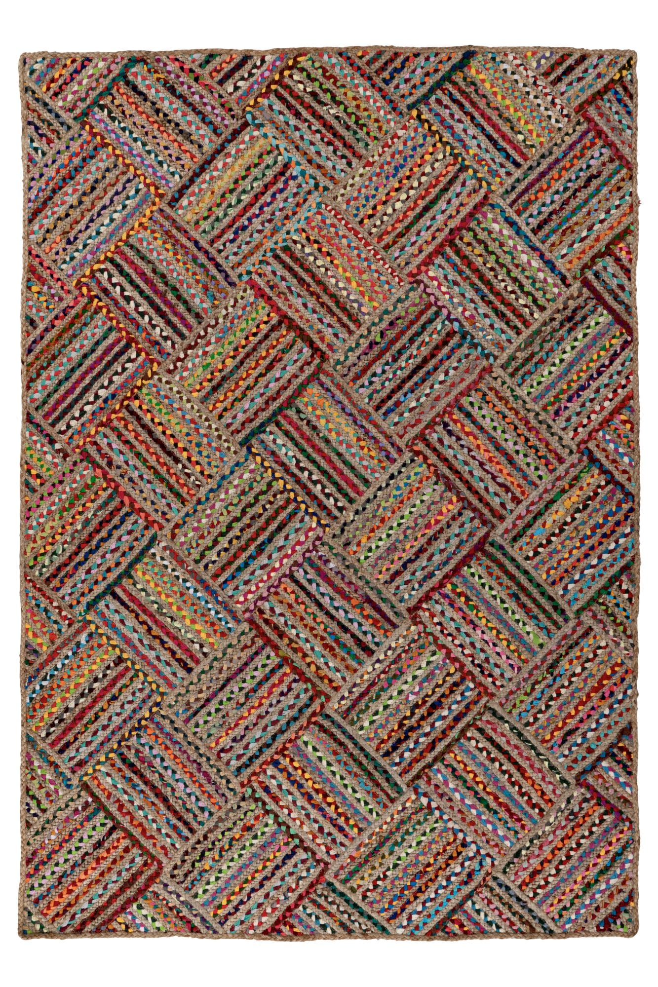 Teppich KAYOOM "Tulum 355", multi, B:120cm H:8mm L:170cm, Baumwolle, Teppiche, Teppich, Kurzflor, Handgeknotet, Vegan, Fußbodenheizungsgeeignet, Wohnzimmer