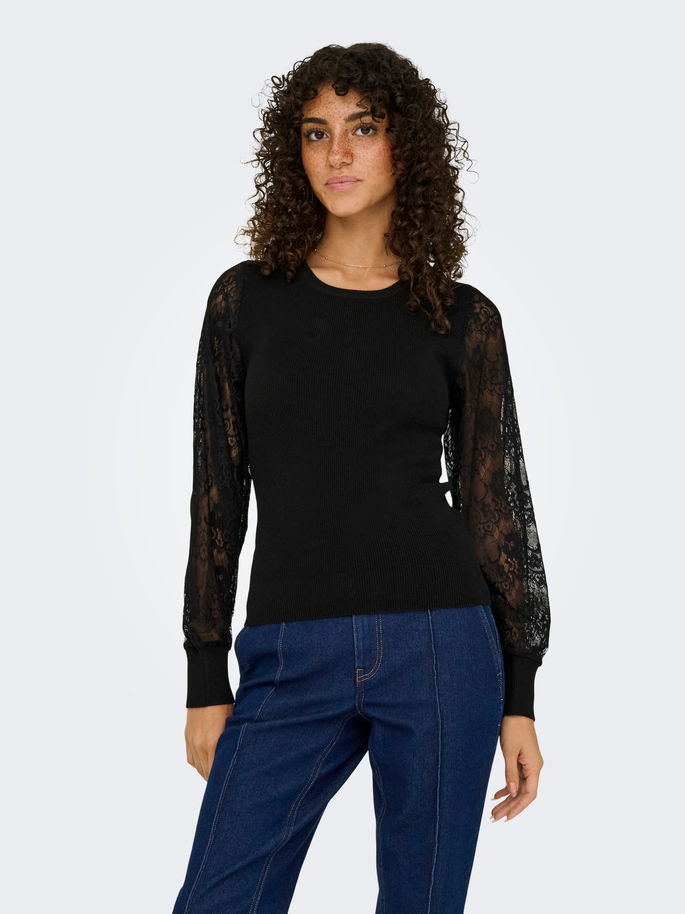 ONLY Rundhalspullover "ONLPERRY LIFE LS MIX O-NECK KNT" günstig online kaufen