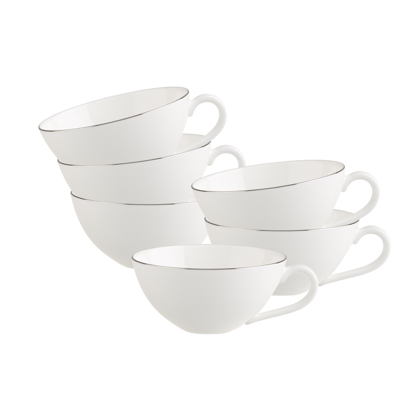 Villeroy & Boch Tasse "Teetassen Anmut Platinum No.1 140 ml 6er Set weiß" günstig online kaufen