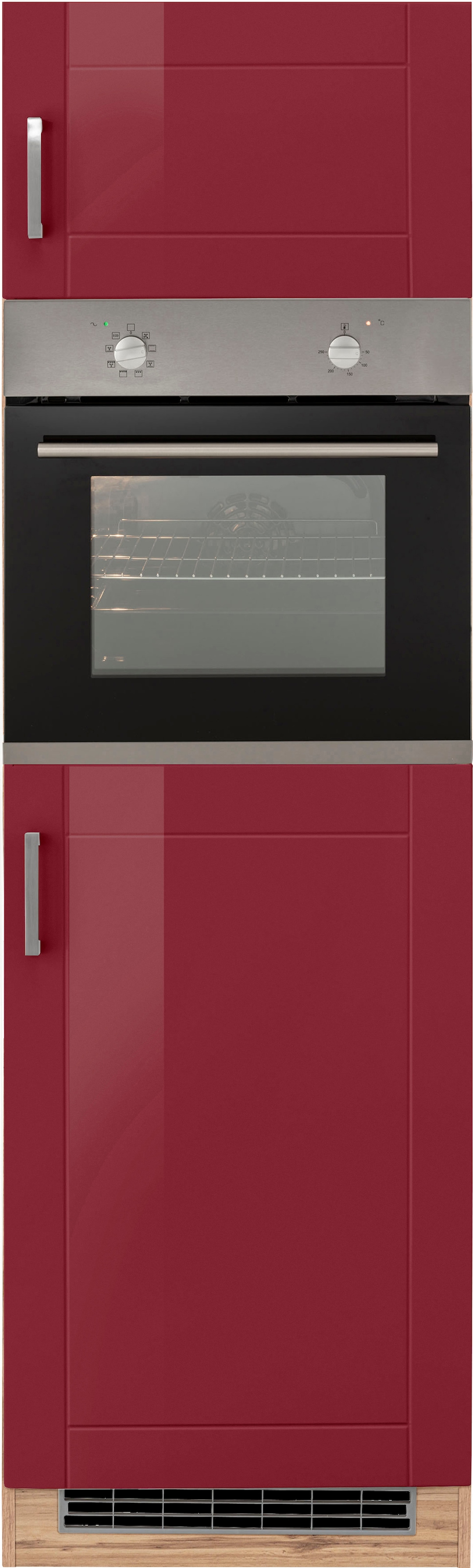 HELD MÖBEL Backofen/Kühlumbauschrank »Tinnum«, 60 cm breit, 200 cm hoch,  Metallgriffe, MDF Fronten, Nischenmaß 88 cm | BAUR