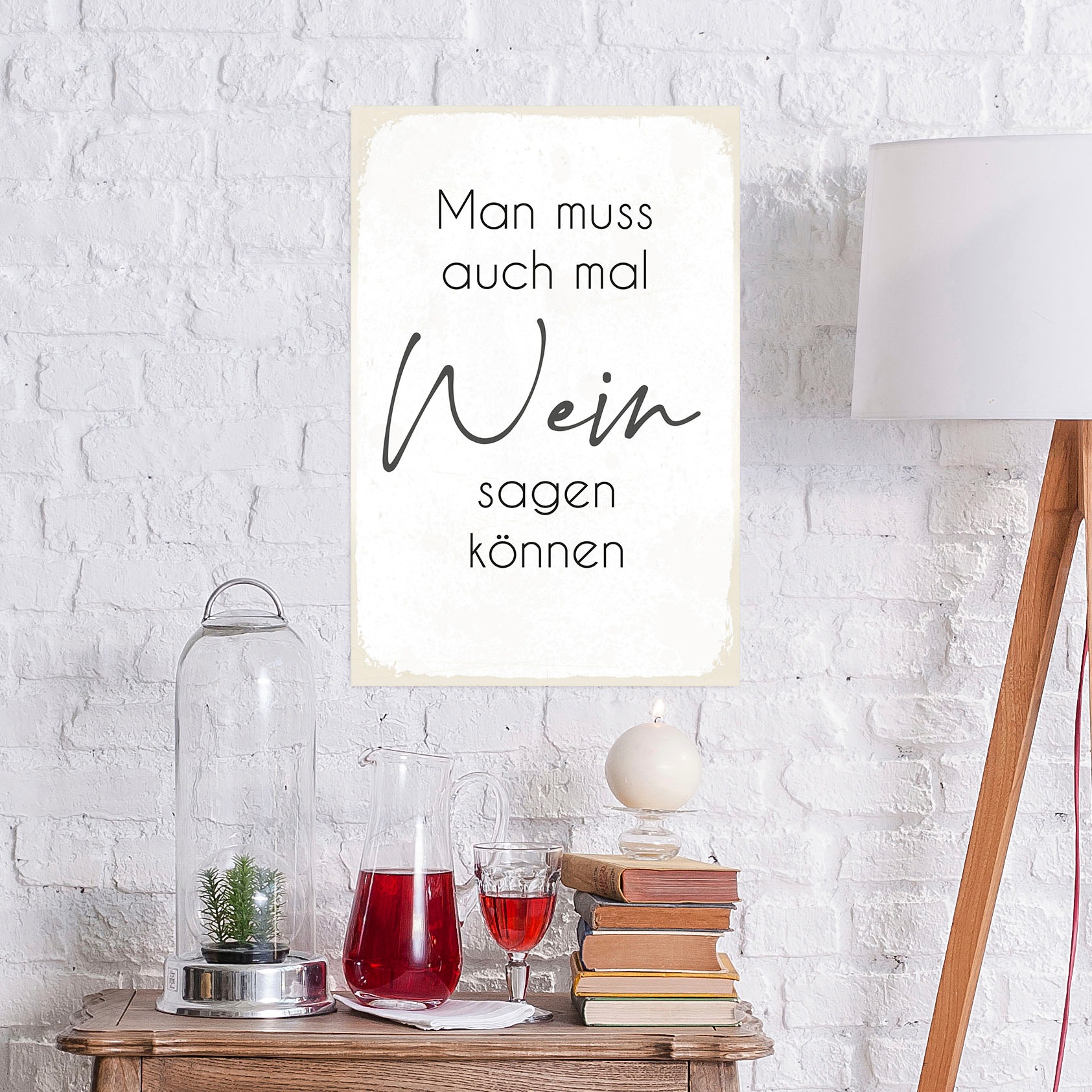 queence Metallbild "Wein", Sprüche, (1 St.), Sprüche, Texte, witzig, für di günstig online kaufen