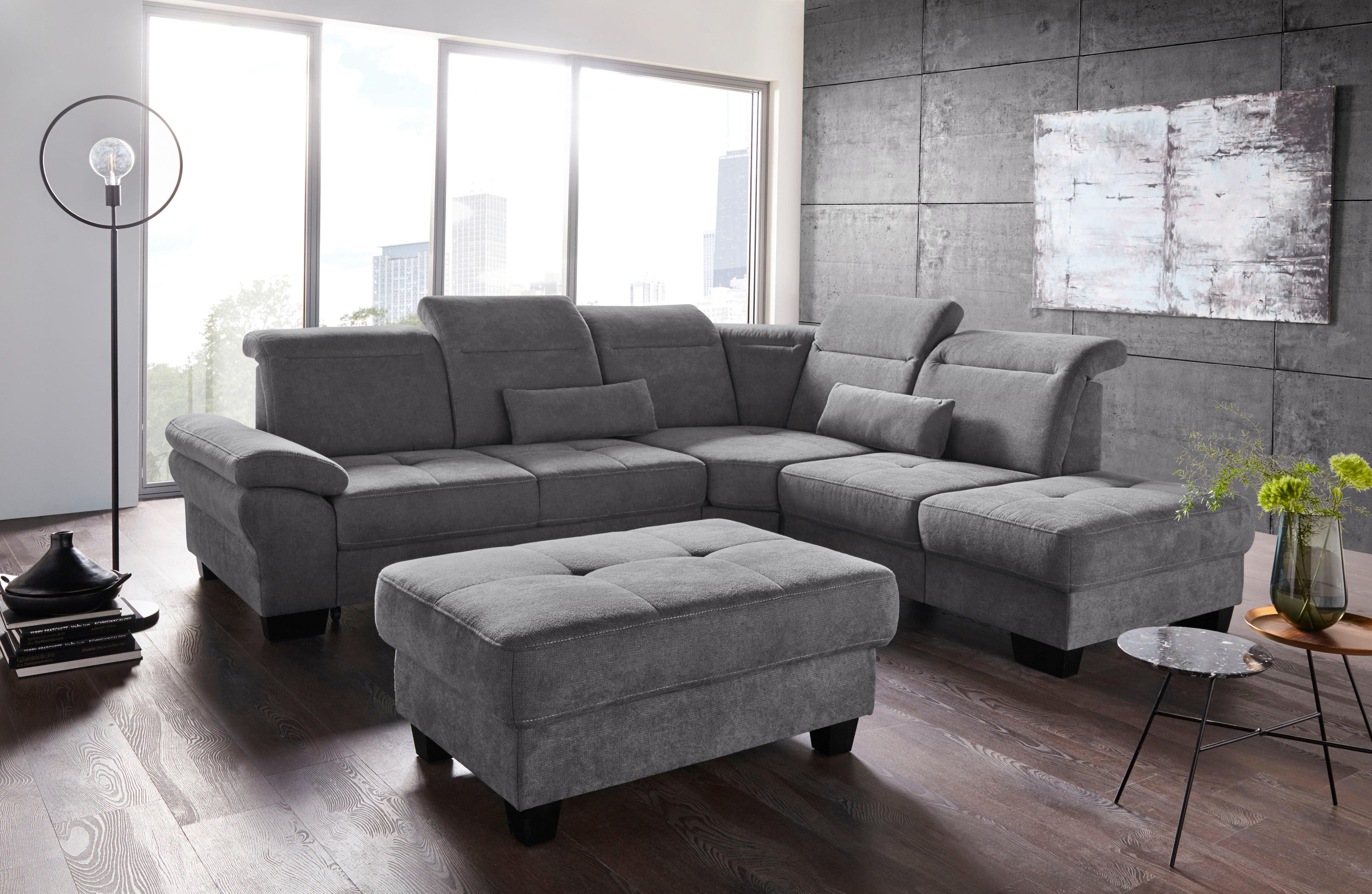 OTTO home Ecksofa "Cornwall L-Form" mit Sitztiefenverstellung, Schlaffunktion & Kopfteilverstellung