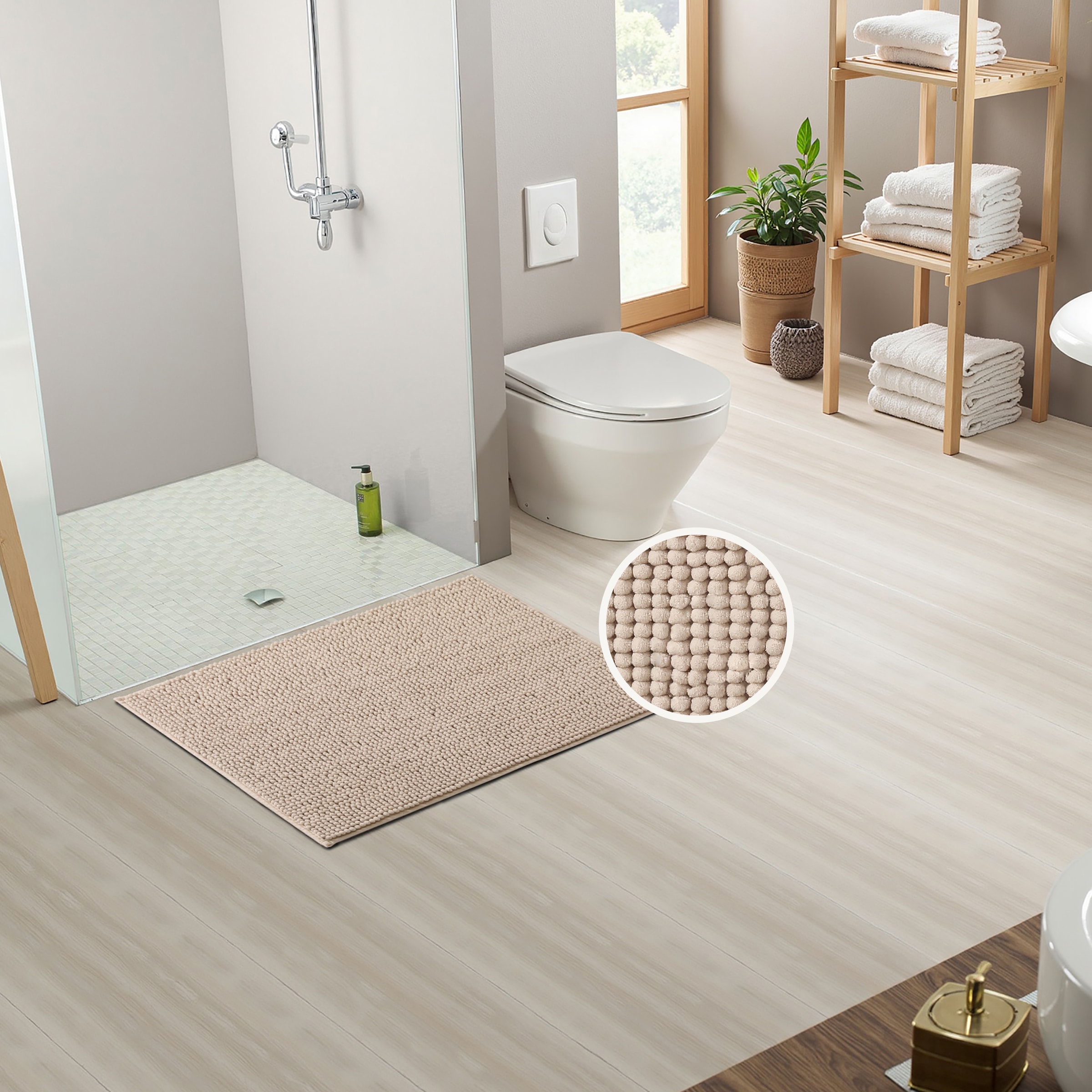 my home Badematte »Vanessa Chenille, Badvorleger, Badezimmer Teppich, Duschvorleger«, beidseitig nutzbar-strapazierfähig-fußbodenheizungsgeeignet-schnell trocknend, Uni Farben, besonders weich, rechteckig