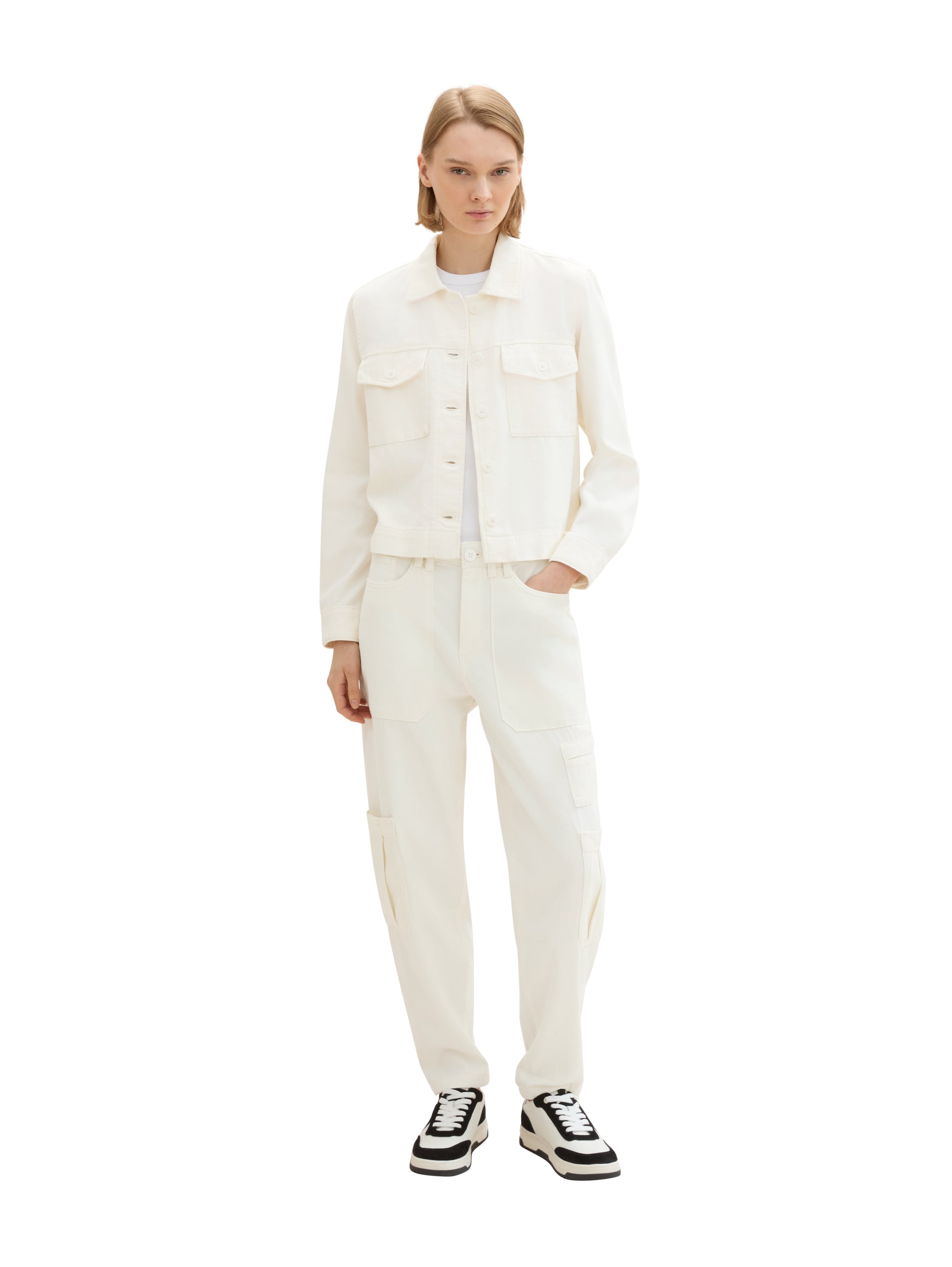 TOM TAILOR Denim Canvasjacke, ohne Kapuze, mit Taschen