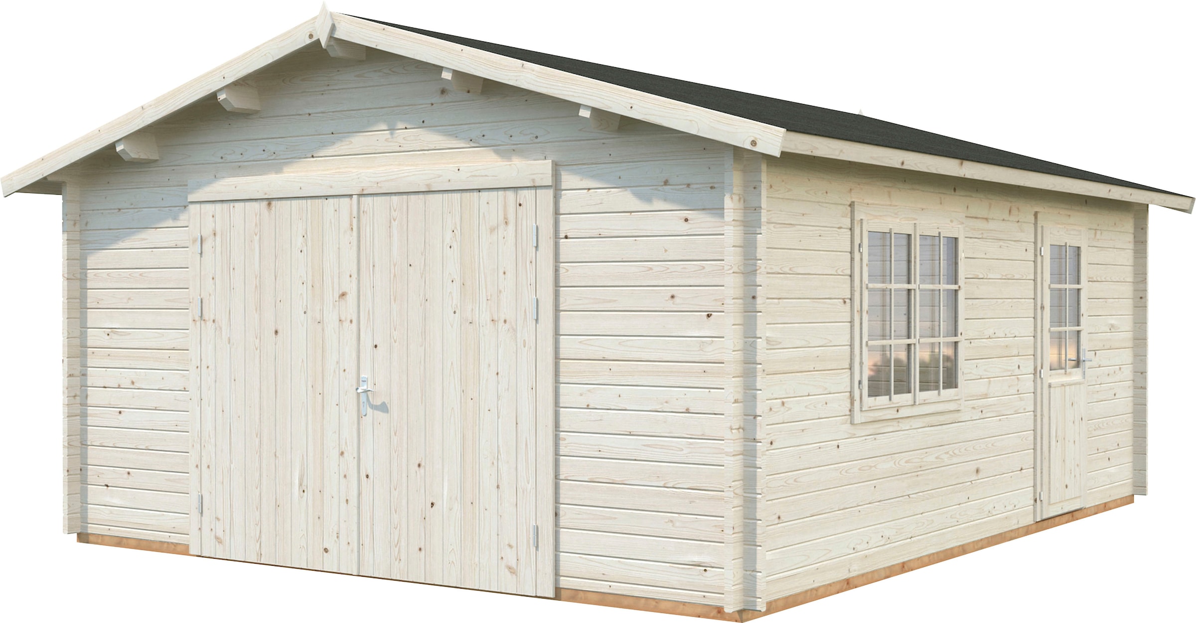 Palmako Garage "Roger", BxTxH: 514x598x287 cm, mit Holztor, naturbelassen