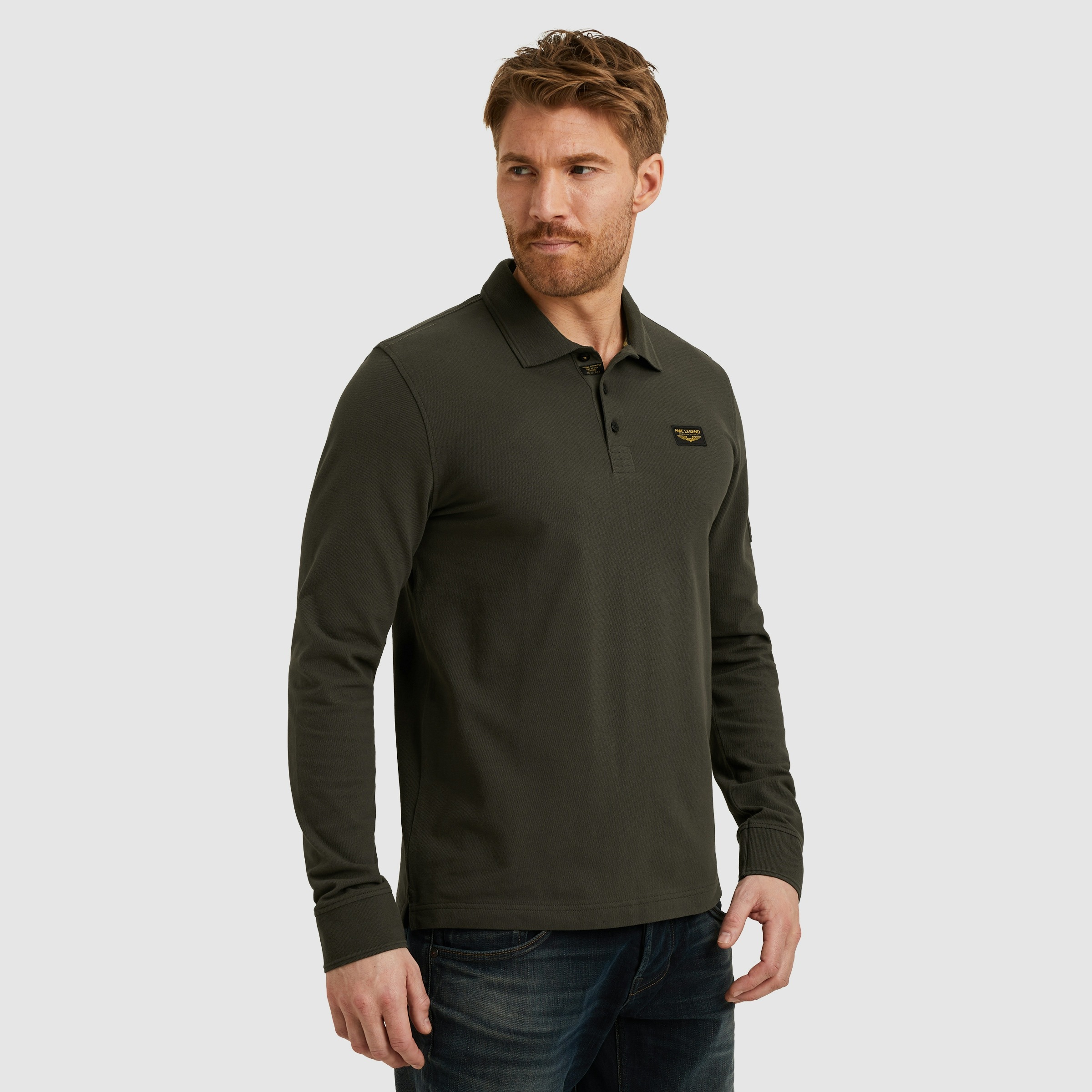 PME Legend Herren Poloshirt LONG SLEEVE POLO AMERICAN CLASSIC - Regular Fit günstig online kaufen