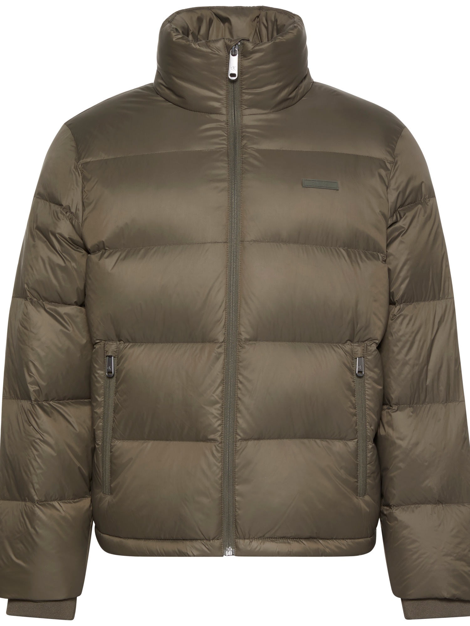 Calvin Klein Steppjacke »LS MDWT NYLON CHNNL DOWN PUFFER«, ohne Kapuze, Mit Rundhalsaussschnitt, regular fit