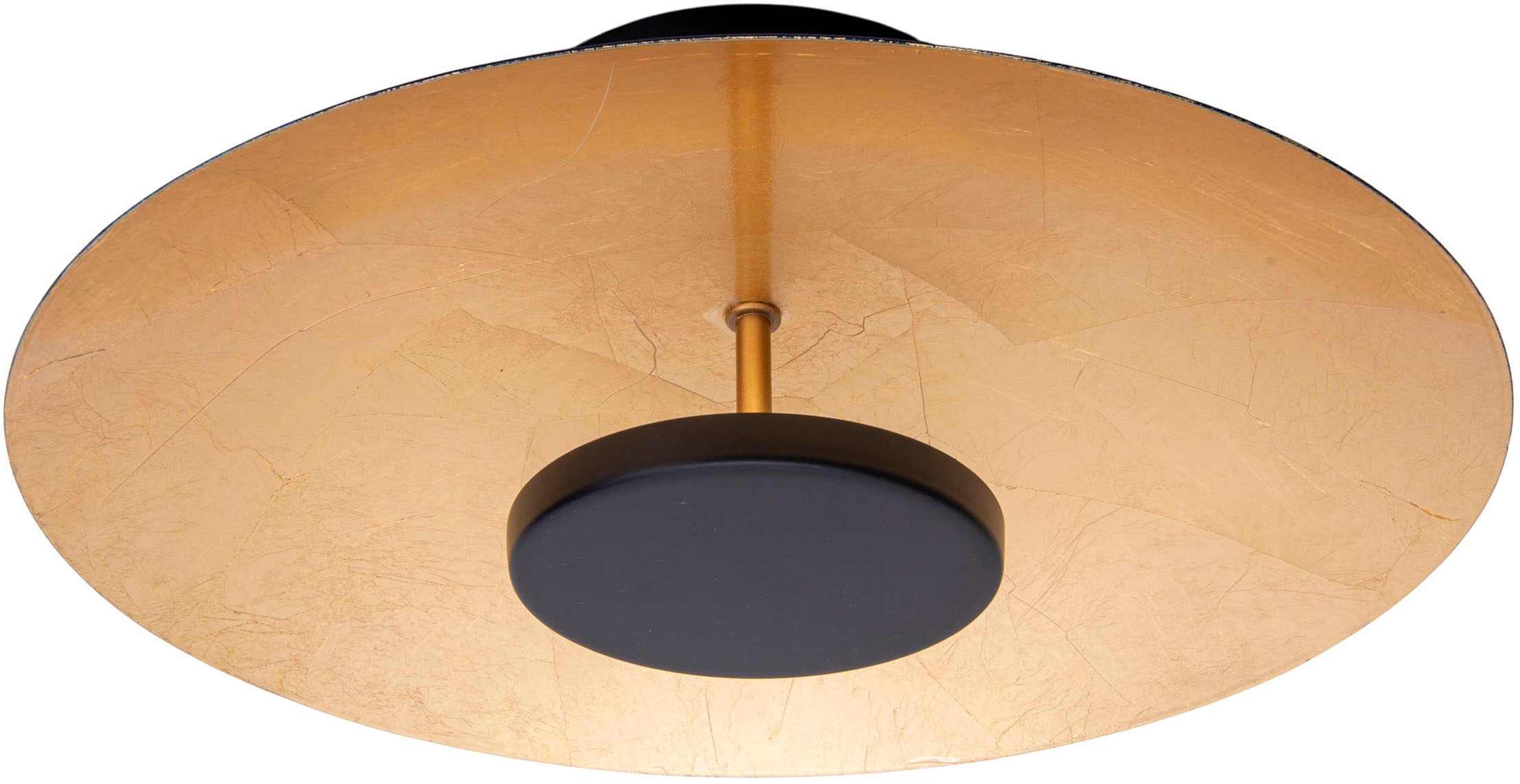 näve LED Deckenleuchte »Firenze«, 1 flammig, Leuchtmittel LED-Modul | LED fest integriert, Schirm gewölbt in schwarz/goldschimmernd, warmweißes Licht, D: 30cm