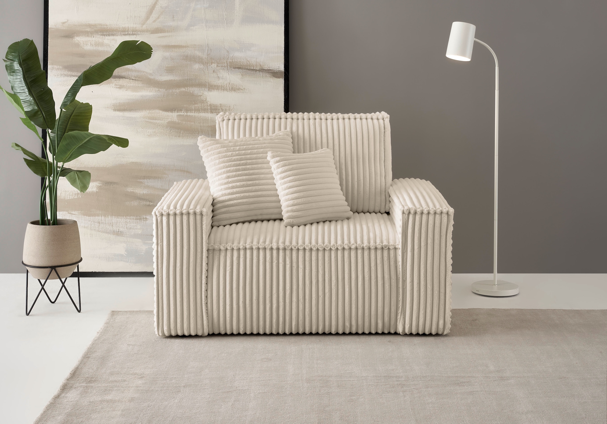 andas Loveseat "FINNLEY, XXL-Sessel, Lesesessel, trendige Stoffe, inkl. Zie günstig online kaufen