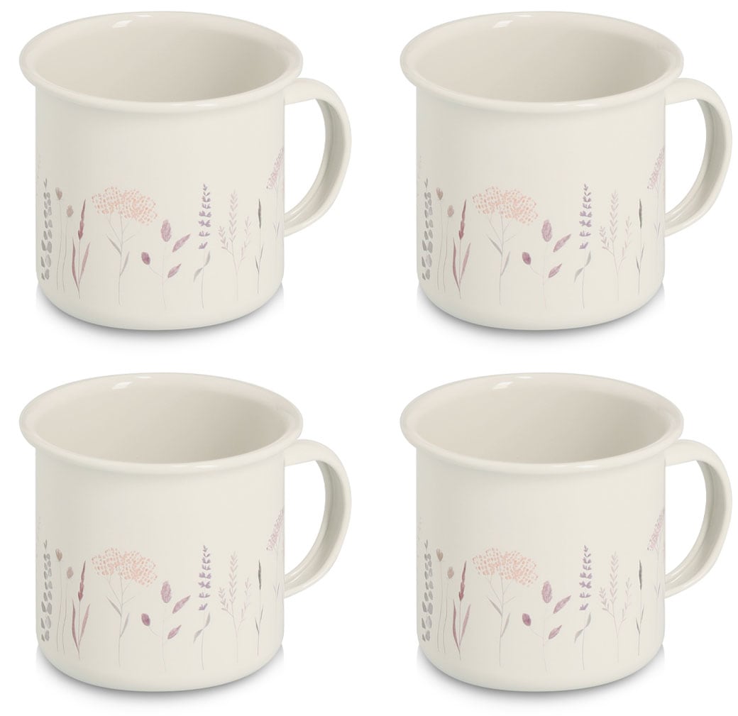 Zeller Present Tasse "4er Set "Flowers", 320 ml, Metall", (Set, 4 tlg.), fl günstig online kaufen