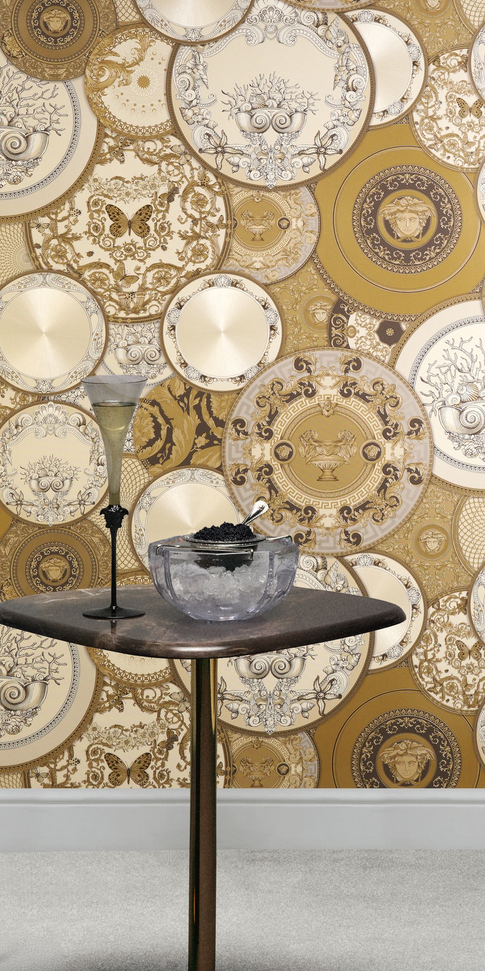 Versace Vliestapete »Versace 6 Art De La Table –« 3D-Optik | Barock | Motiv geprägt Elegantes Ornamentdesign mit Metallic-Glanz & feiner Prägung