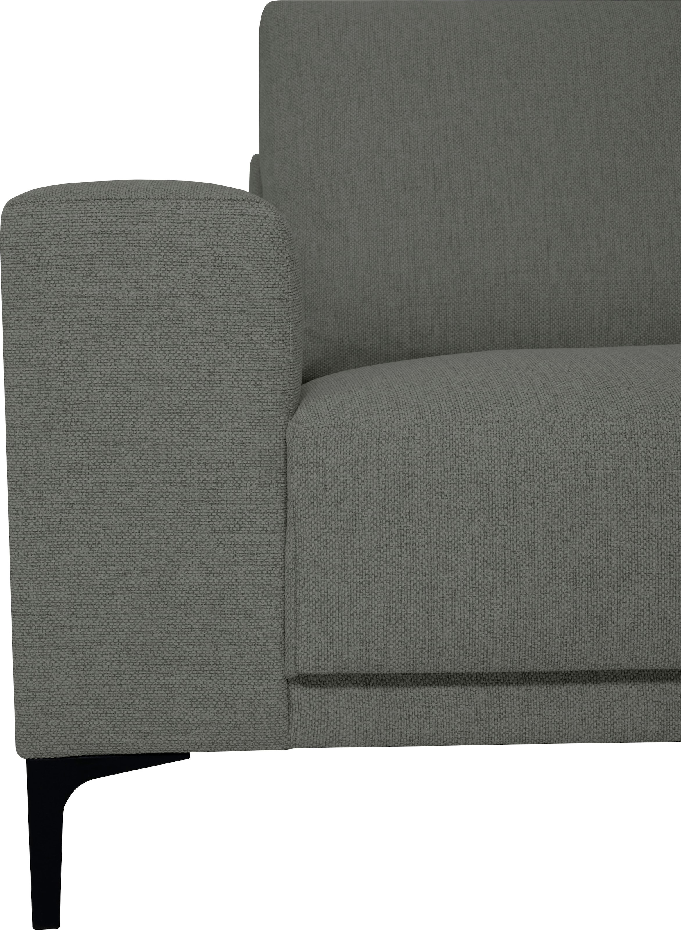 Places of Style Ecksofa »Xander, L-Form,«, Breite 289 cm, Webstoff, Soft-Touch Chenille, schwarze Metallfüßen