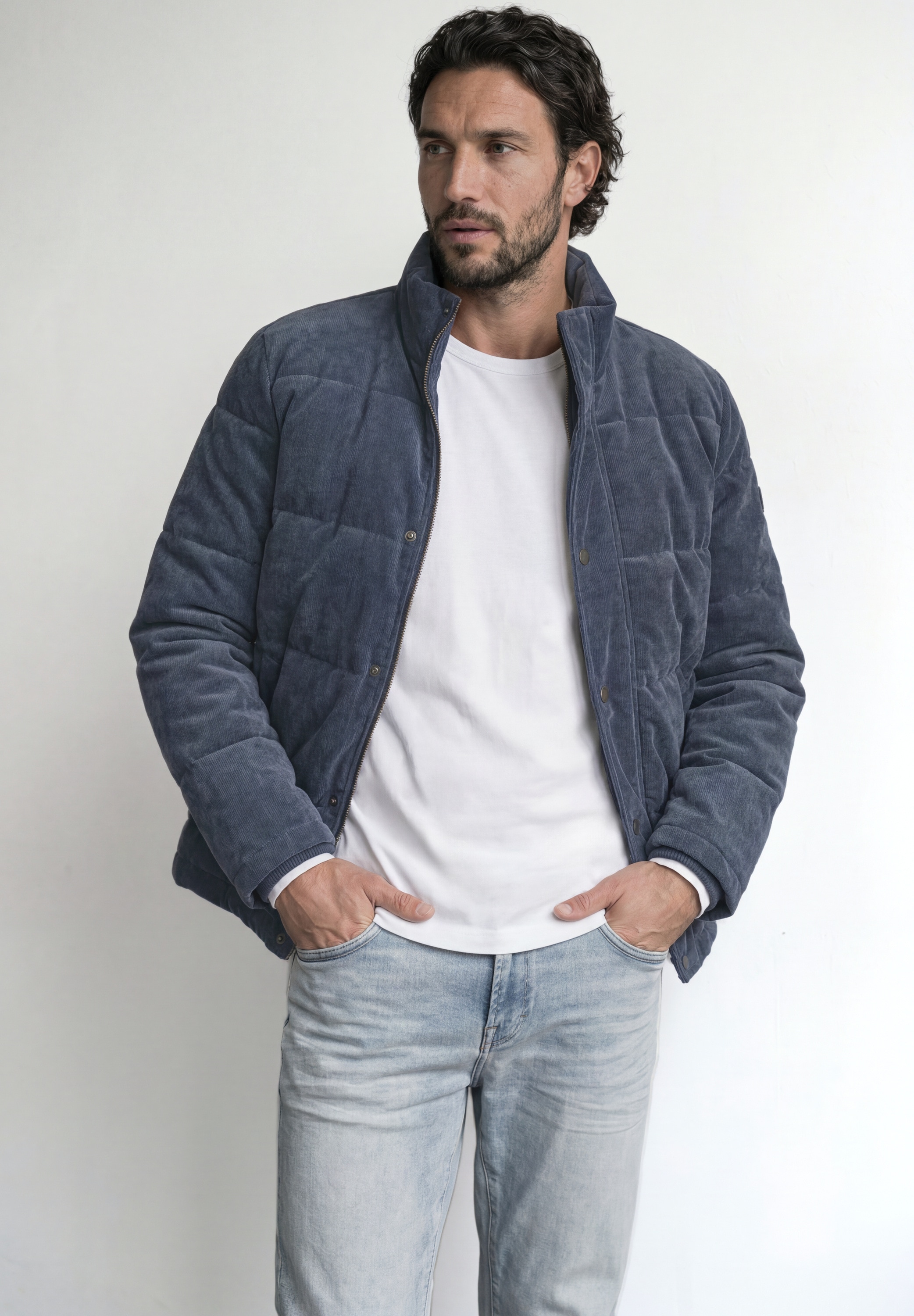 STREET ONE MEN Winterjacke ohne Kapuze mit durchgehender Knopfleiste vorn
