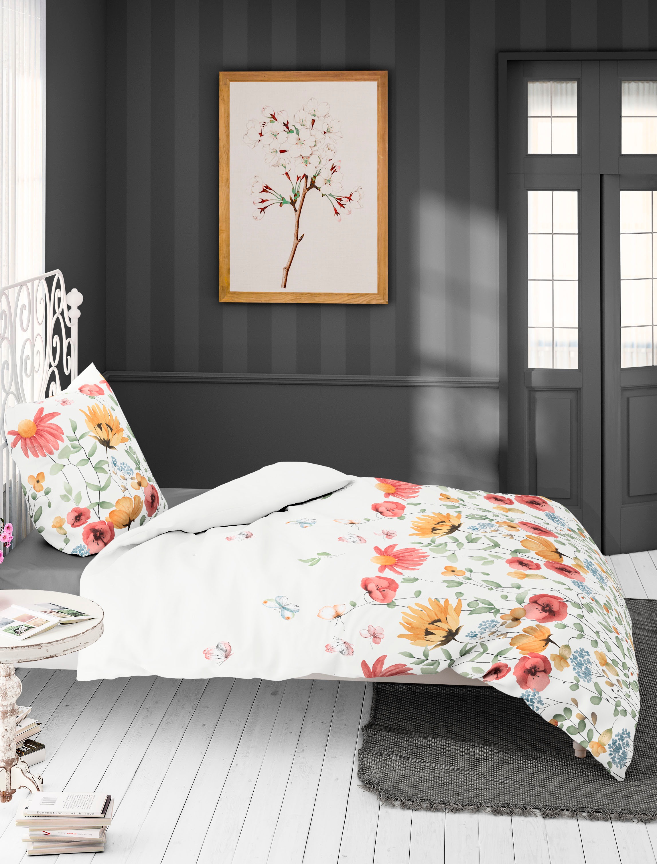 BIERBAUM Bettwäsche "3992" 2 Stk. Mako-Satin, 100 % Baumwolle, pflegeleicht günstig online kaufen