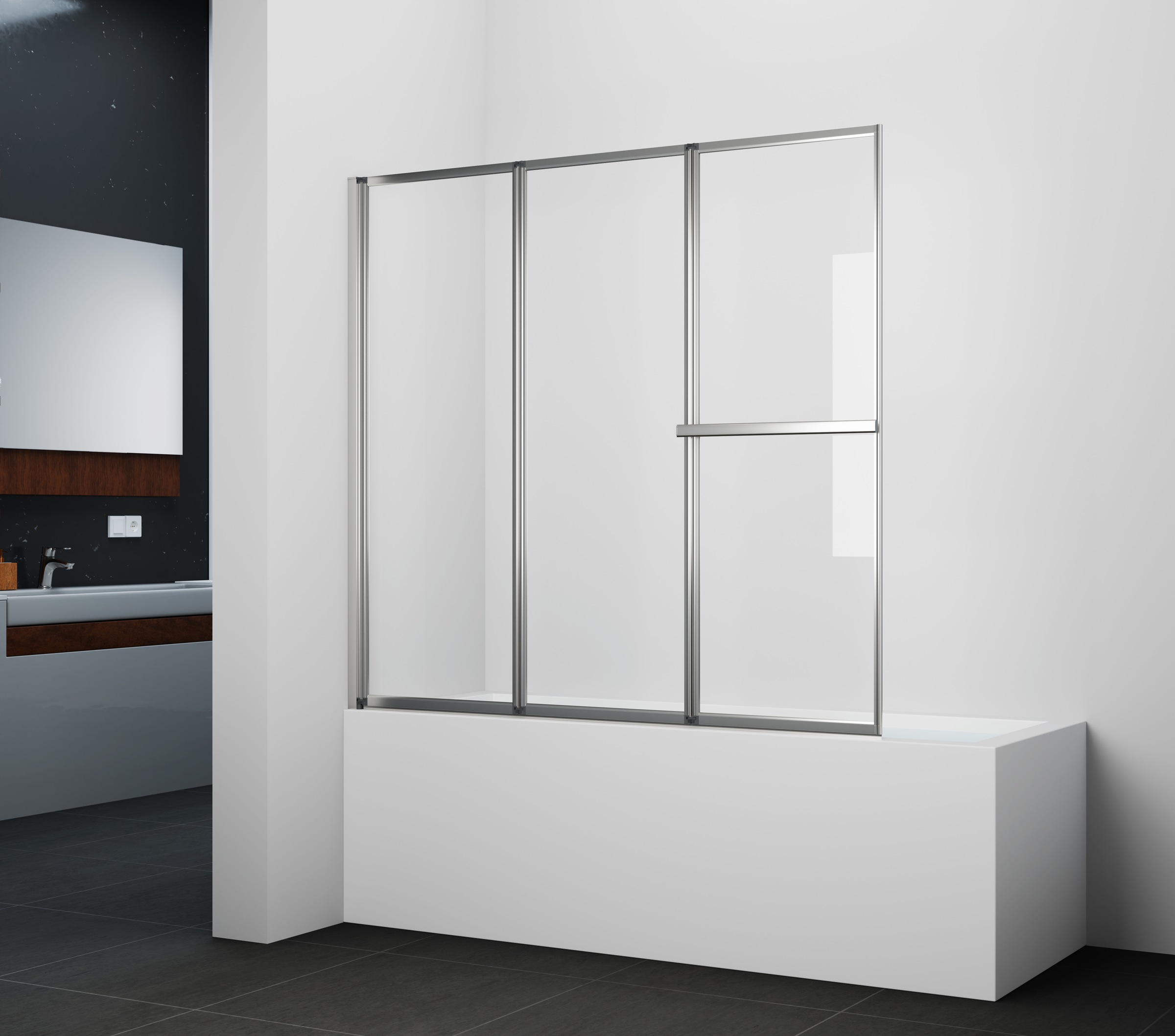 Marwell Badewannenfaltwand »Silver Vital« 3-flügelig