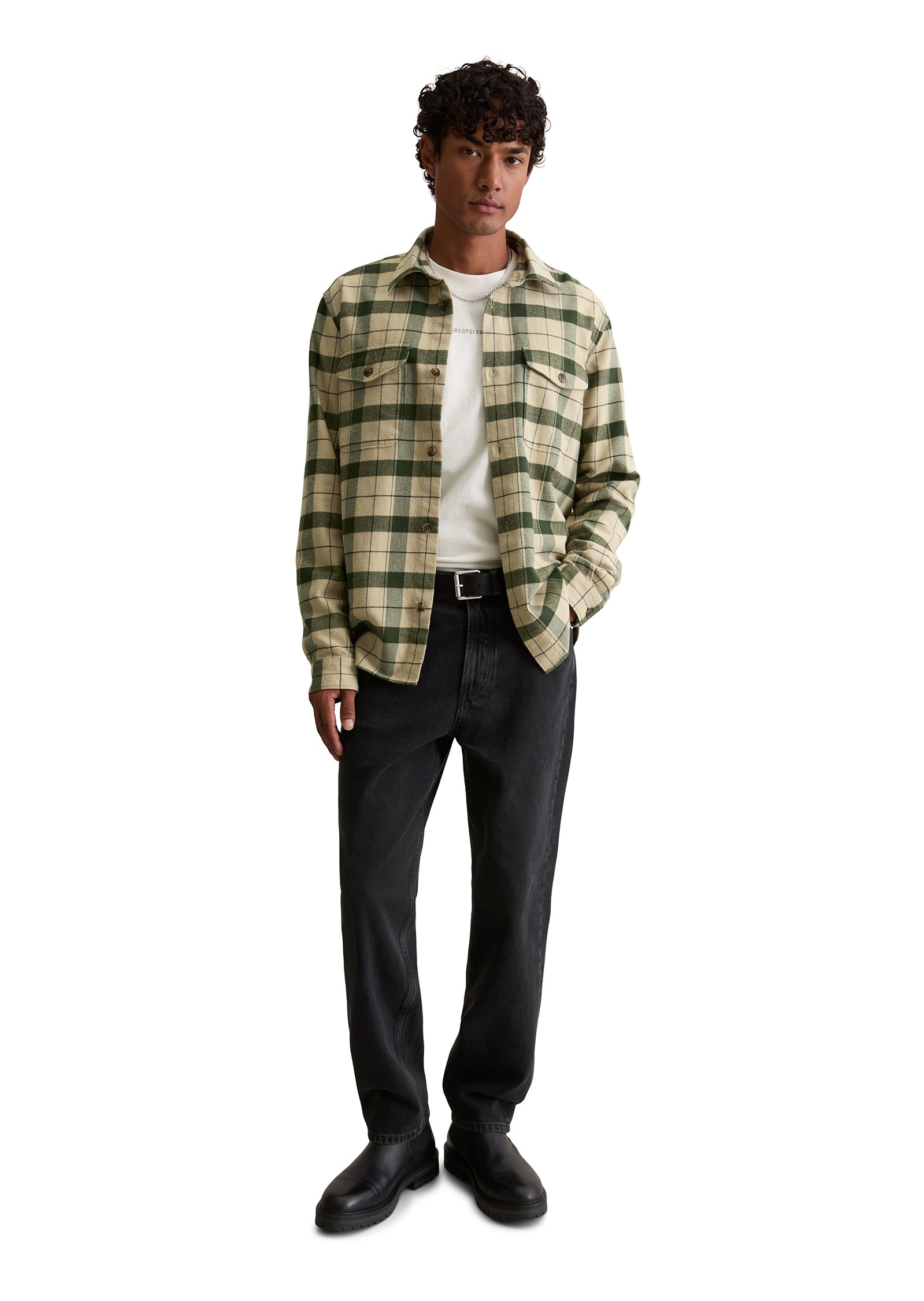 Marc O'Polo DENIM Kurzjacke »aus leichtem Bio-Baumwoll-Flanell« ohne Kapuze