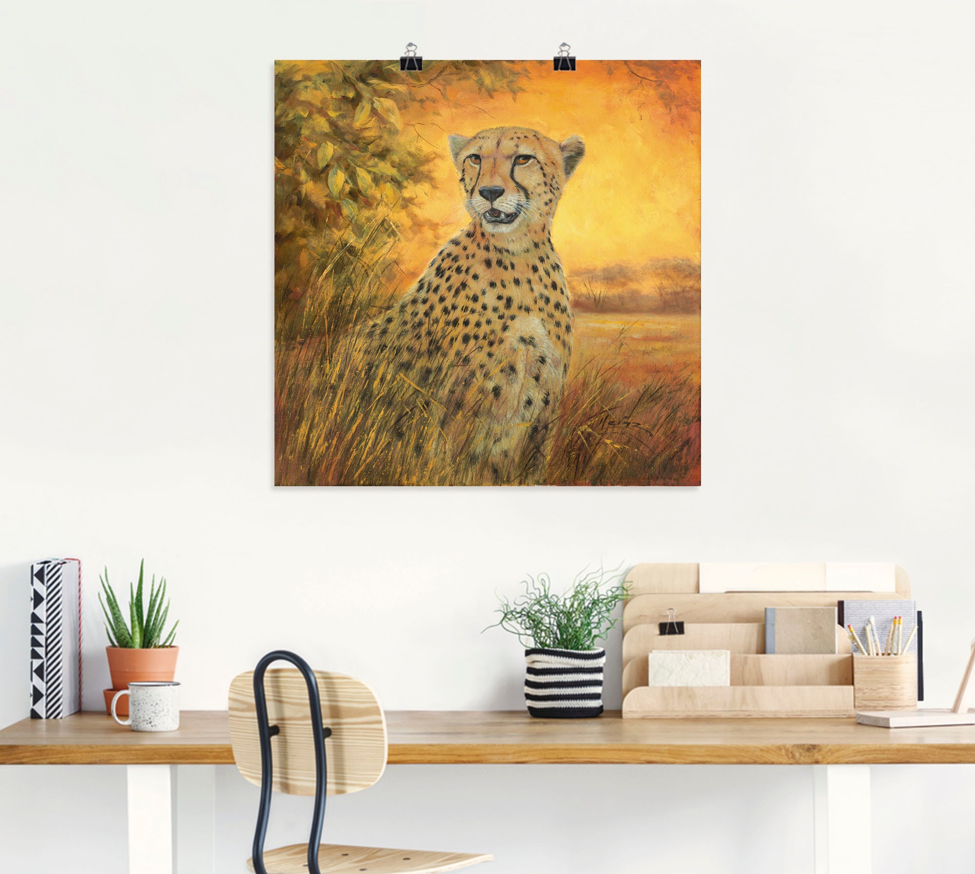 Artland Wandbild "Porträt Gepard", Geparden Bilder, (1 St.), als Alubild, O günstig online kaufen