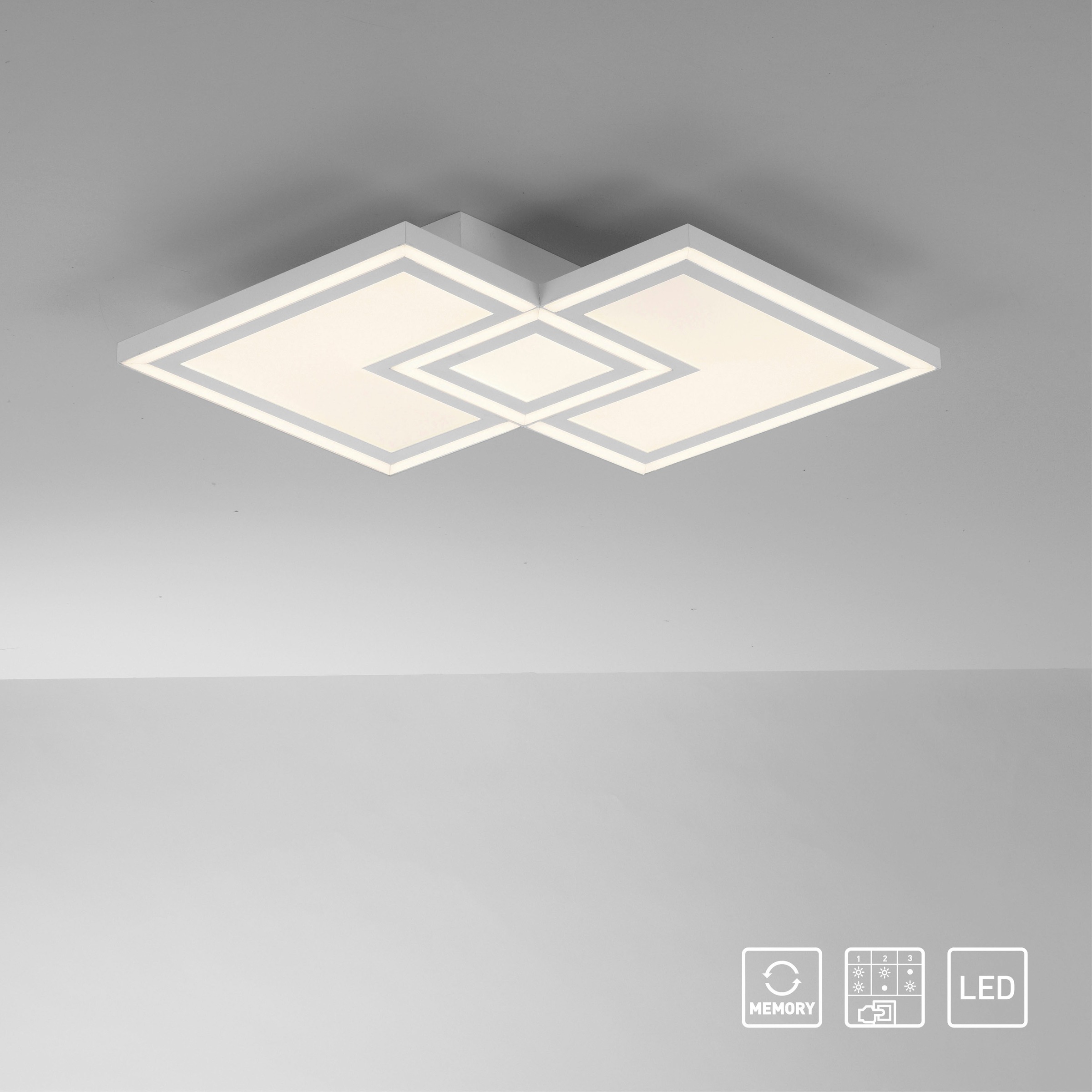 JUST LIGHT LED Deckenleuchte »BEDGING«, 2 flammig, Leuchtmittel LED-Board-LED-Board | LED fest integriert-LED fest integriert