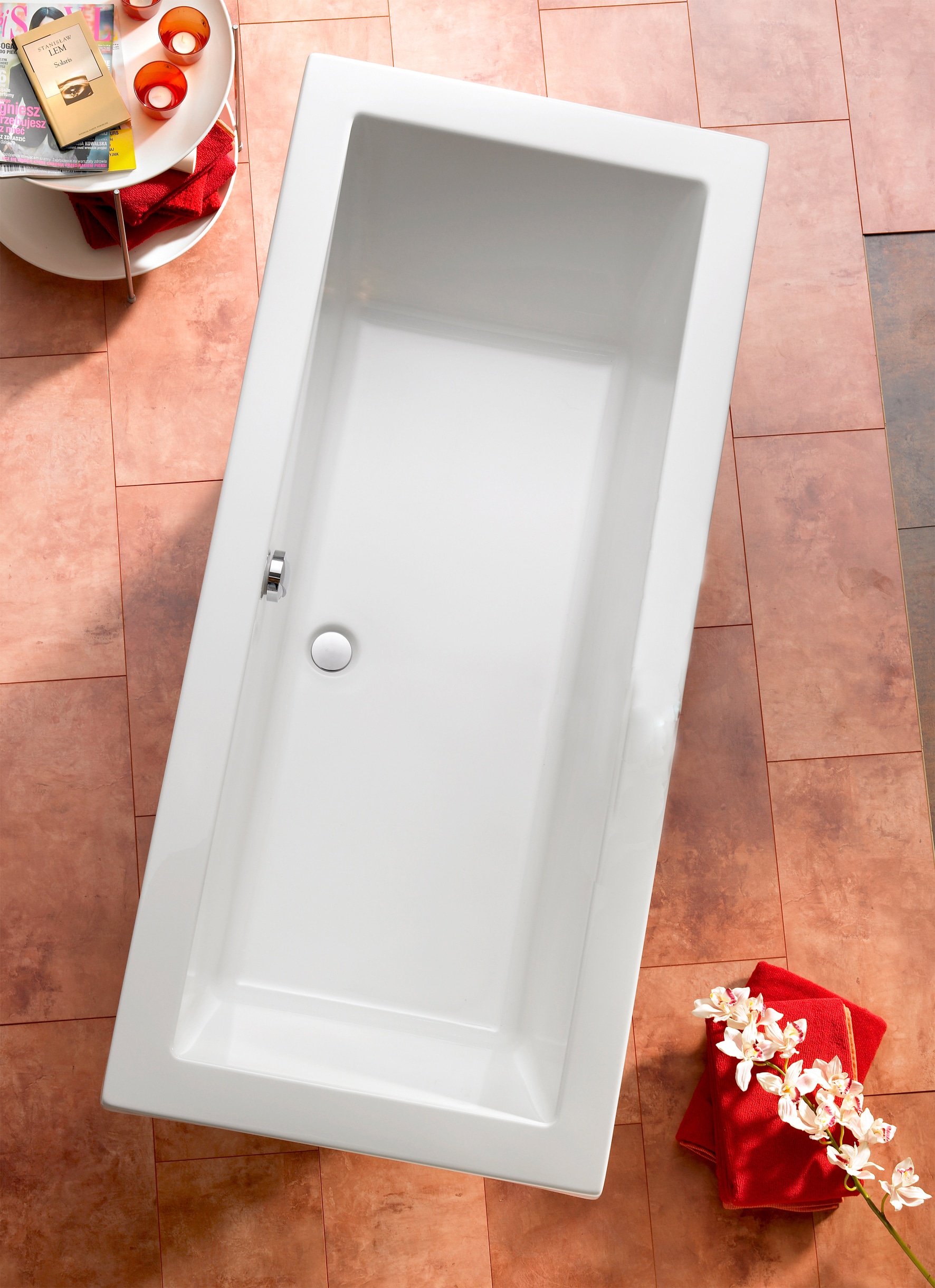 OTTOFOND Badewanne »Cubic«, (Komplett-Set, 3 tlg.), mit Fußgestell und Ablaufgarnitur