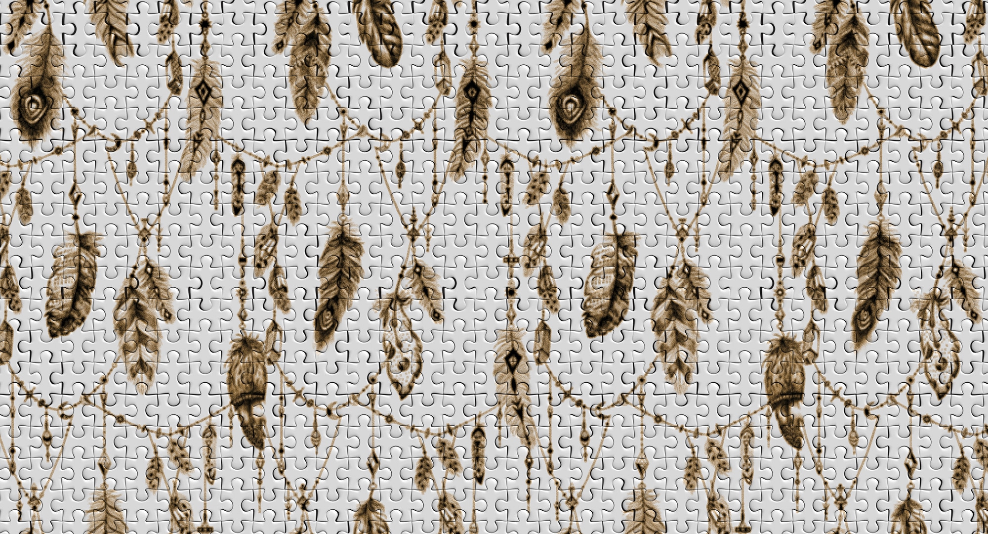 Architects Paper 1100000002199 "Atelier 47 Feather Puzzle 3" mehrfarbig glatt Vlies, Wand, Schräge, Decke