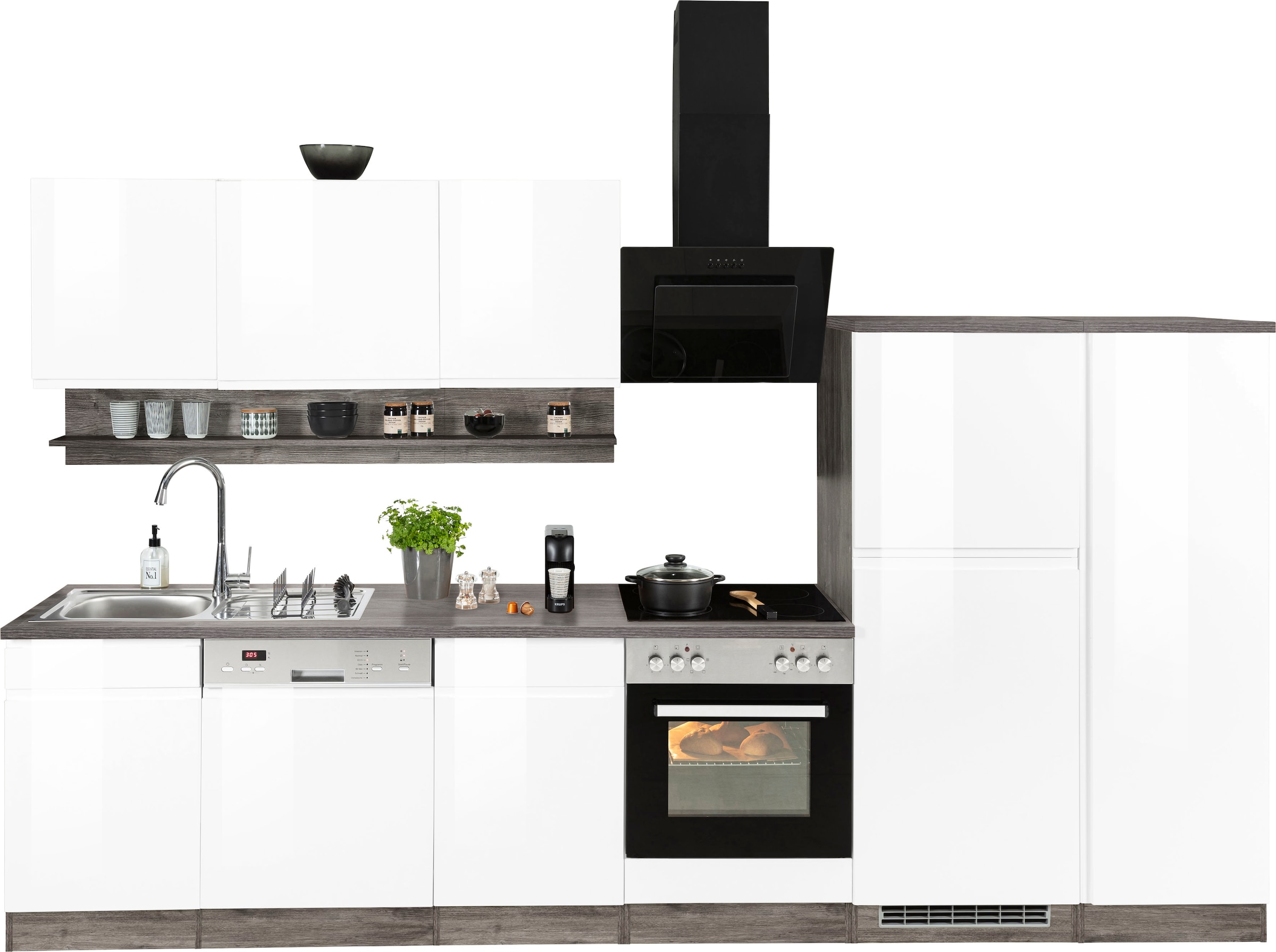HELD MÖBEL Küchenzeile "Virginia", Breite 330 cm, wahlweise mit E-Geräten günstig online kaufen