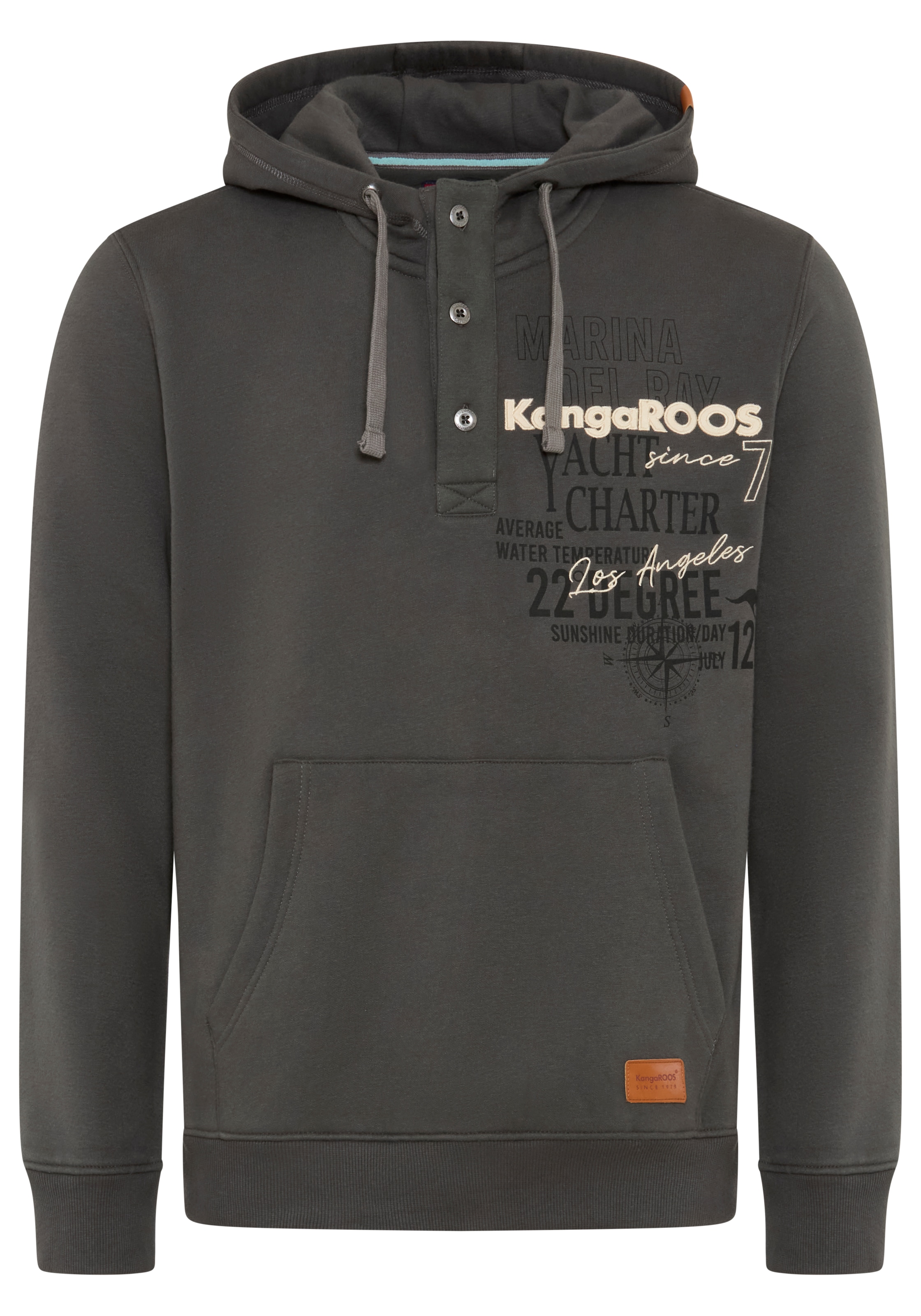 KangaROOS Kapuzensweatshirt , mit Kapuze und Kordelzug, mit Kängurutasche, Langarm-Design
