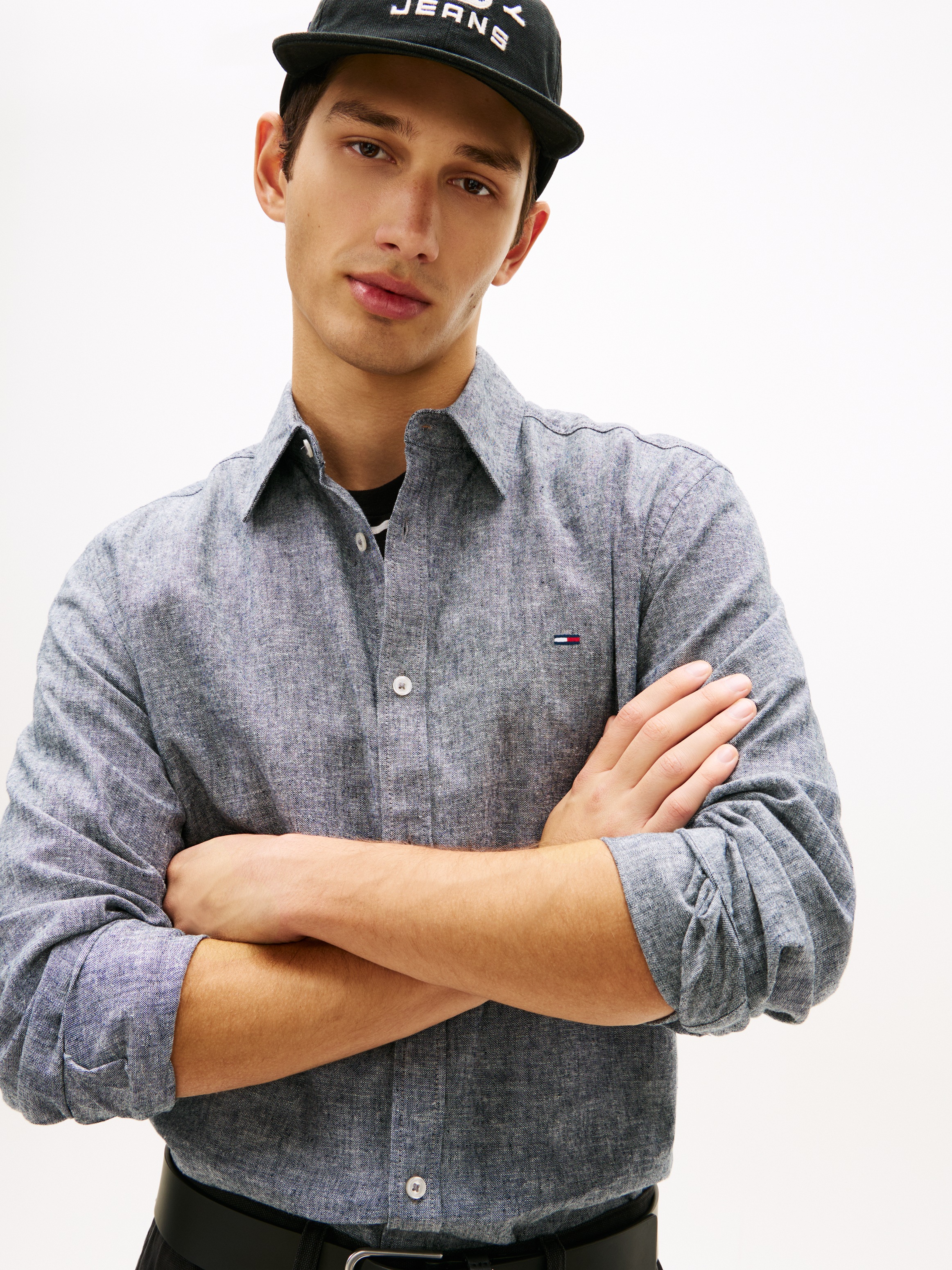 Tommy Jeans Langarmhemd "TJM REGULAR FIT LINEN BLEND" günstig online kaufen