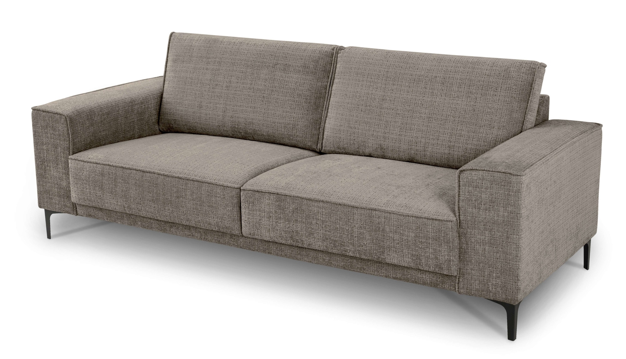 Places of Style 3-Sitzer »3er Sofa Oland, Struktur, Flachgewebe, Luxus-Microfaser, Boucle«, 224 cm, Wellenunterfederung, Skandi-Design, Metallfüße