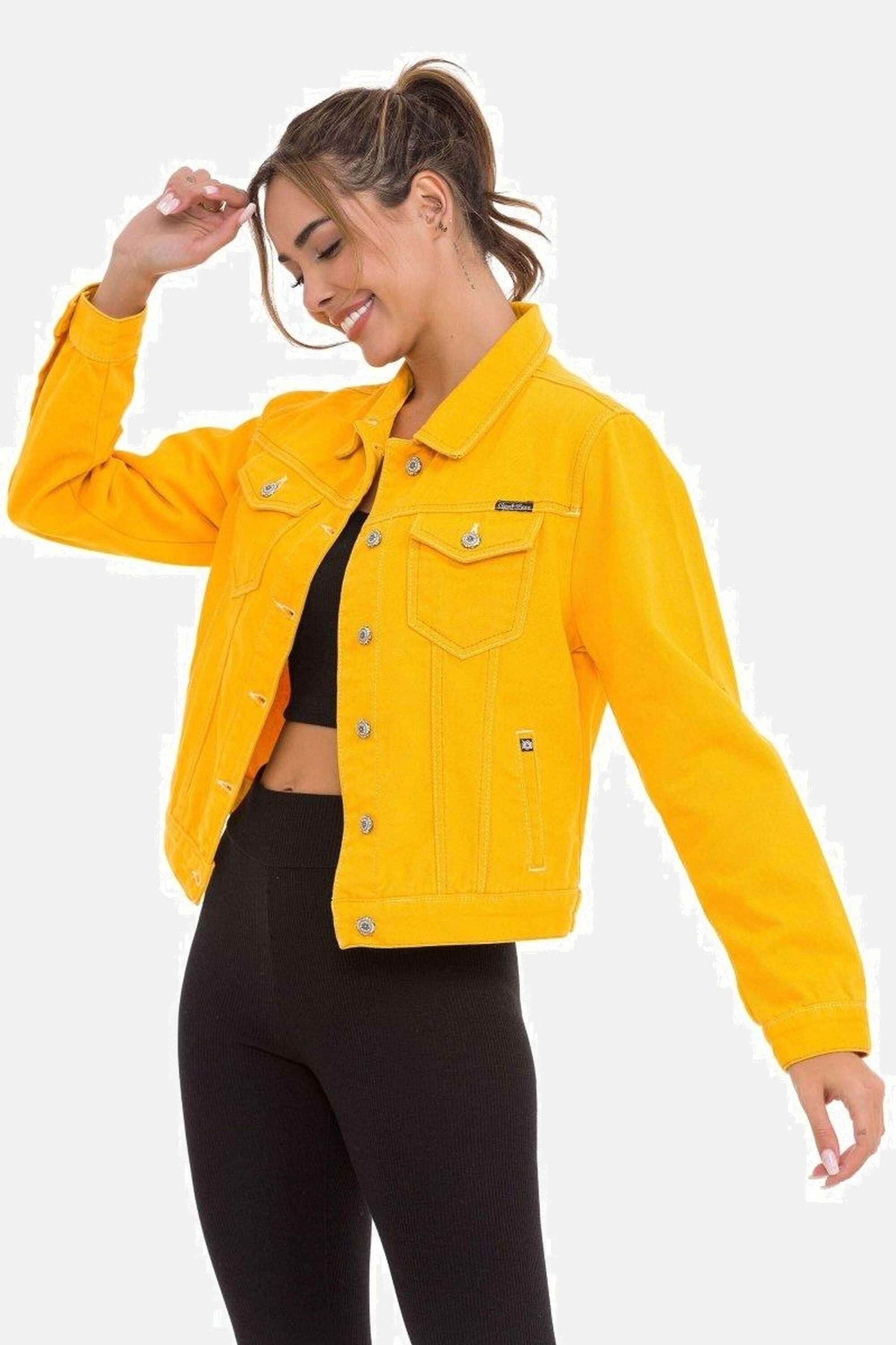 Cipo & Baxx Jeansjacke »Jeansjacke«, ohne Kapuze, Mit praktischen Brusttaschen, WJ212